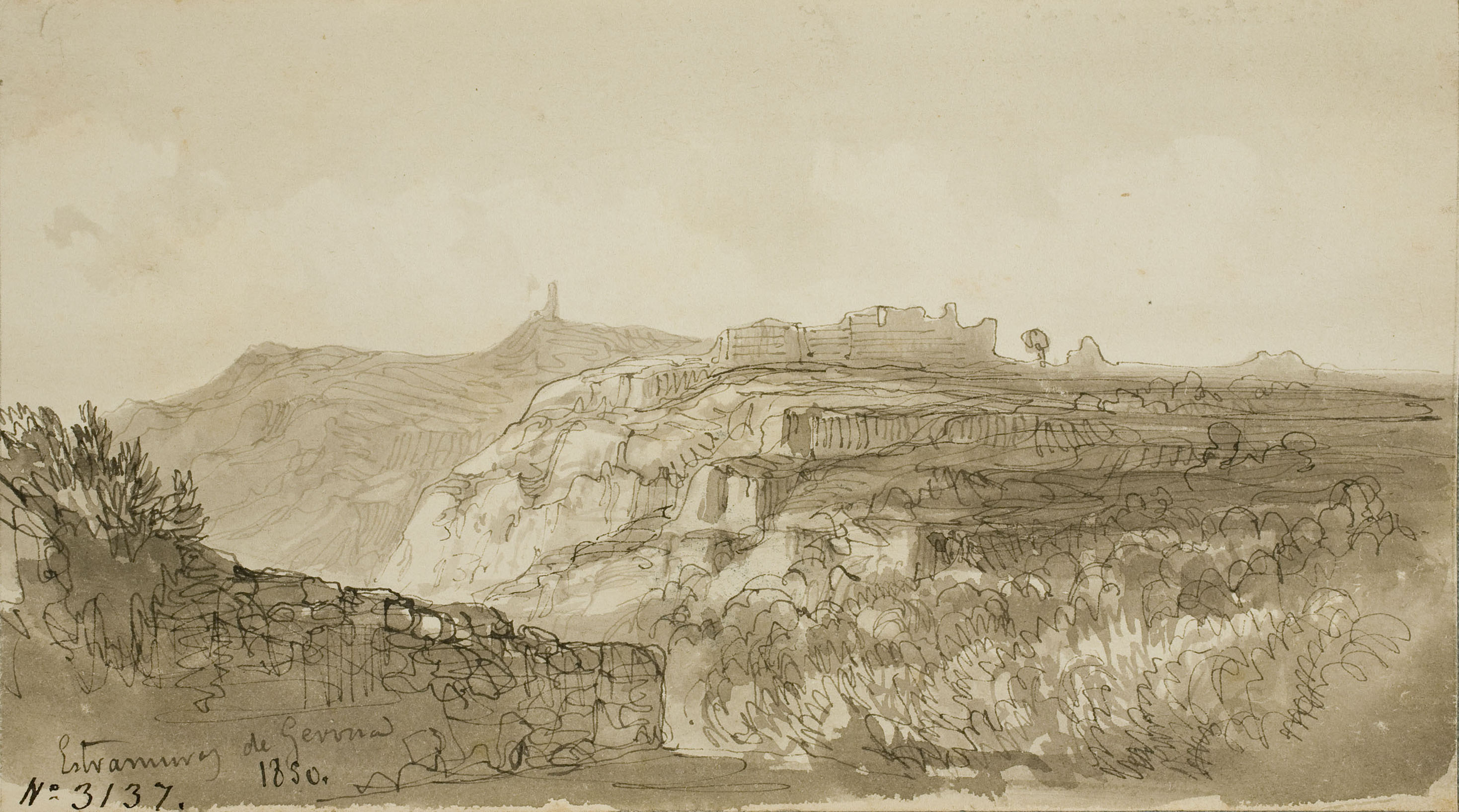 image for: Lluís Rigalt - Estramuros de Gerona - 1850