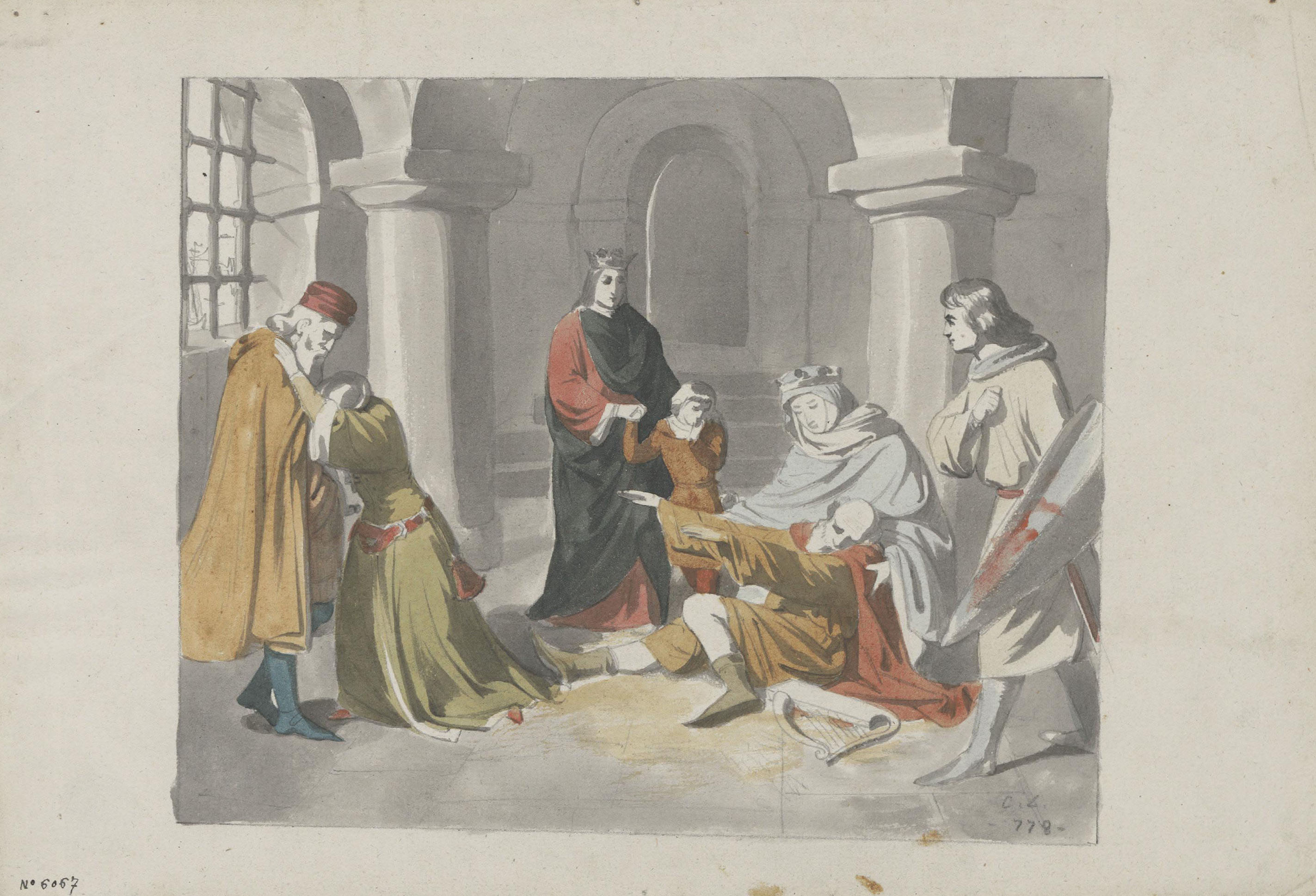 image for: Claudi Lorenzale - Escena històrica de la família Centelles - Cap a 1850-1855