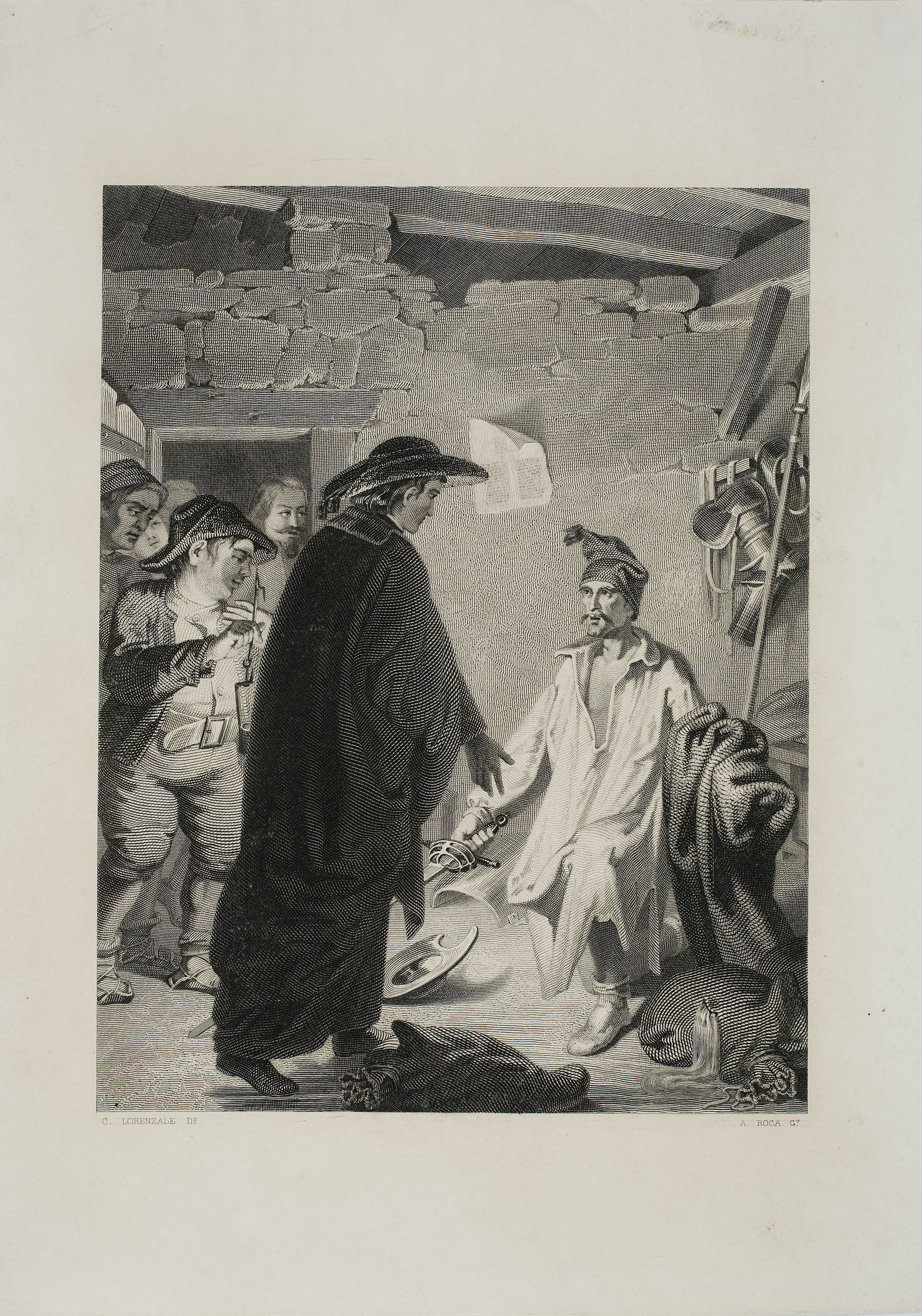 image for: Antoni Roca Sallent - Il·lustració del Quixot - Cap a 1859