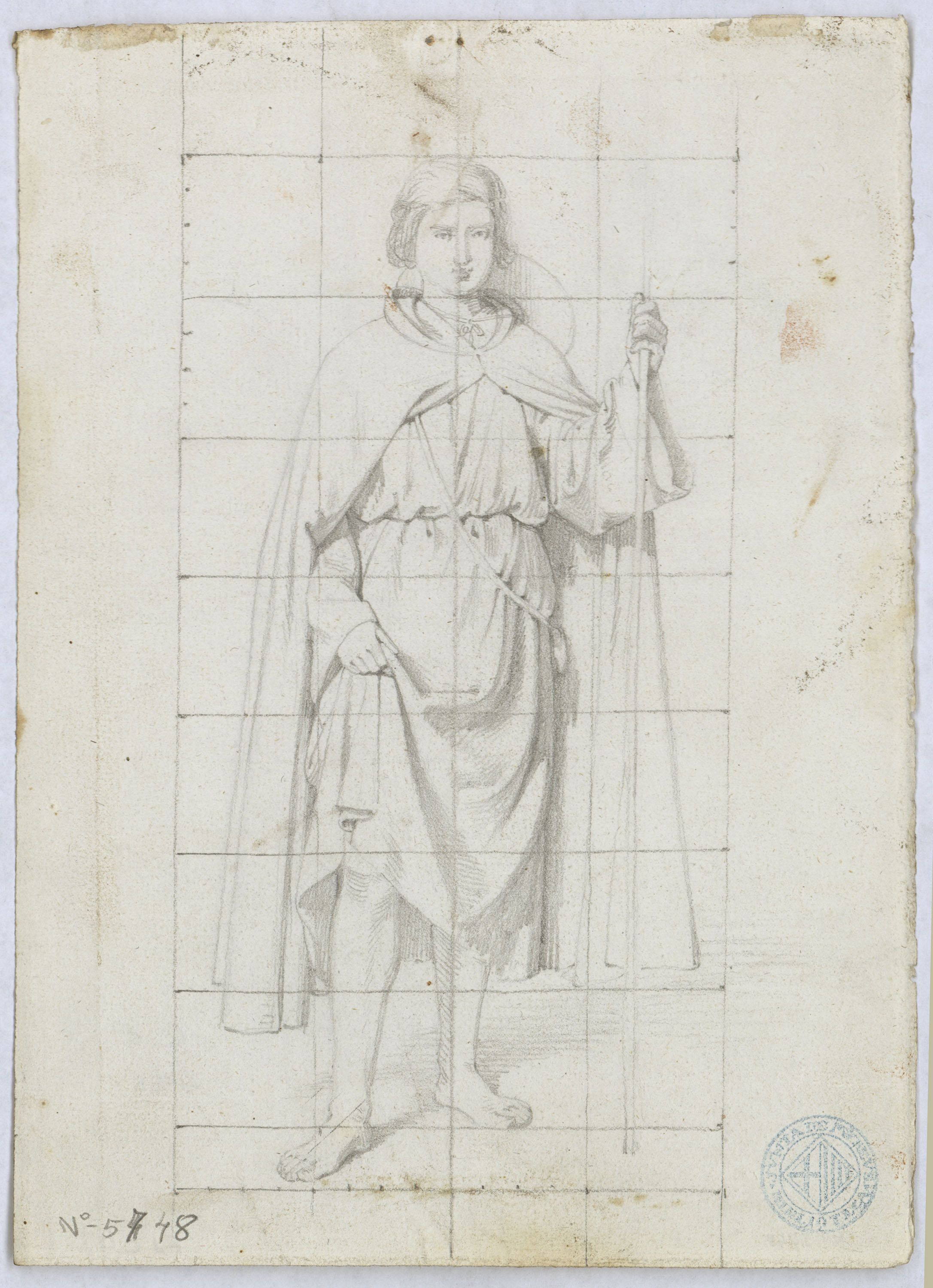 image for: Claudi Lorenzale - Estudi de Sant Roc per al retaule de sant Benet de l&#039;Abadia de Montserrat (anvers) / Estudi de Sant Roc per al retaule de sant Benet de l&#039;Abadia de Montserrat (revers) - Cap a 1885 [1]