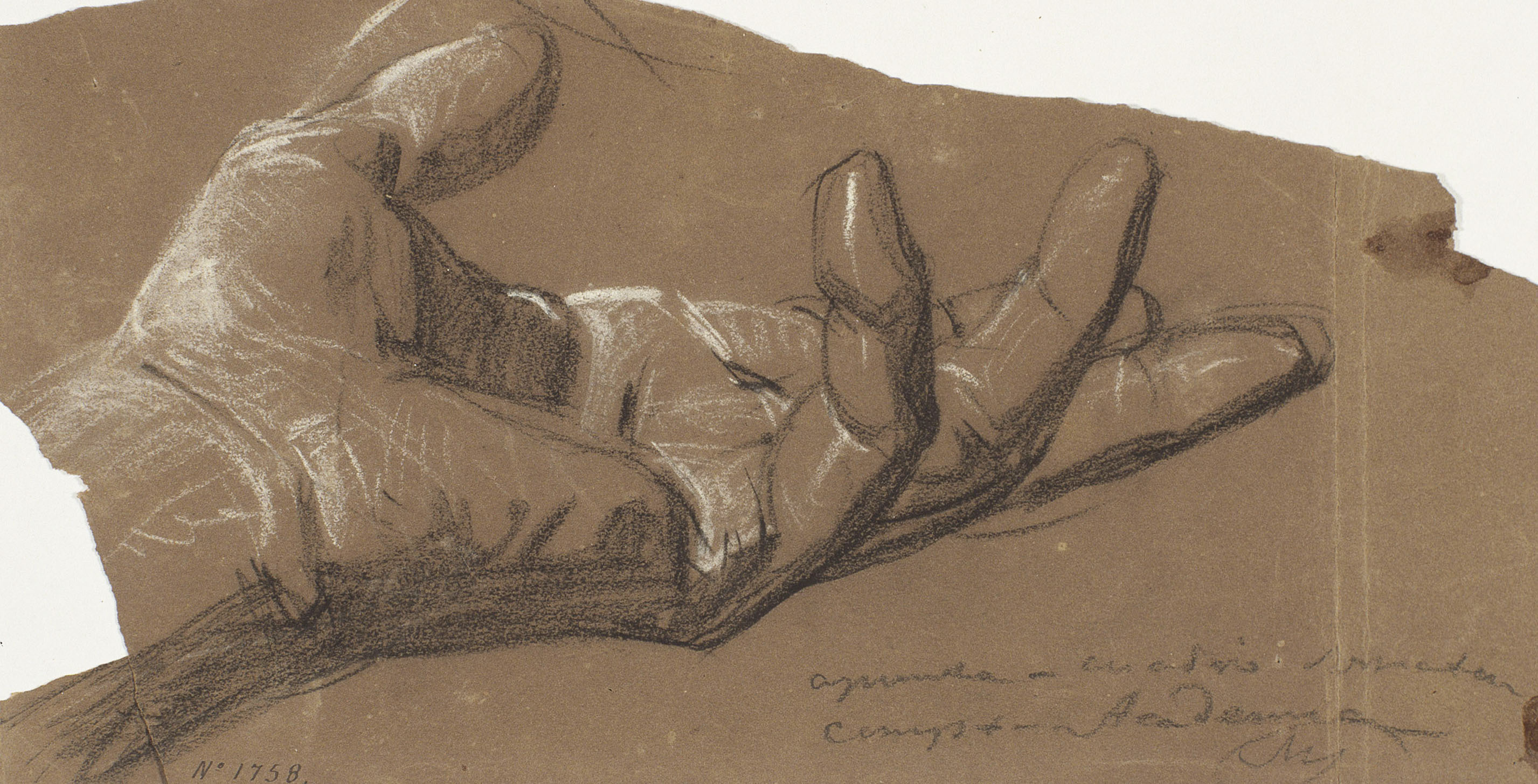image for: Ramon Martí i Alsina - Estudi d&#039;una mà per al quadre El Sometent del Bruc - Cap a 1866