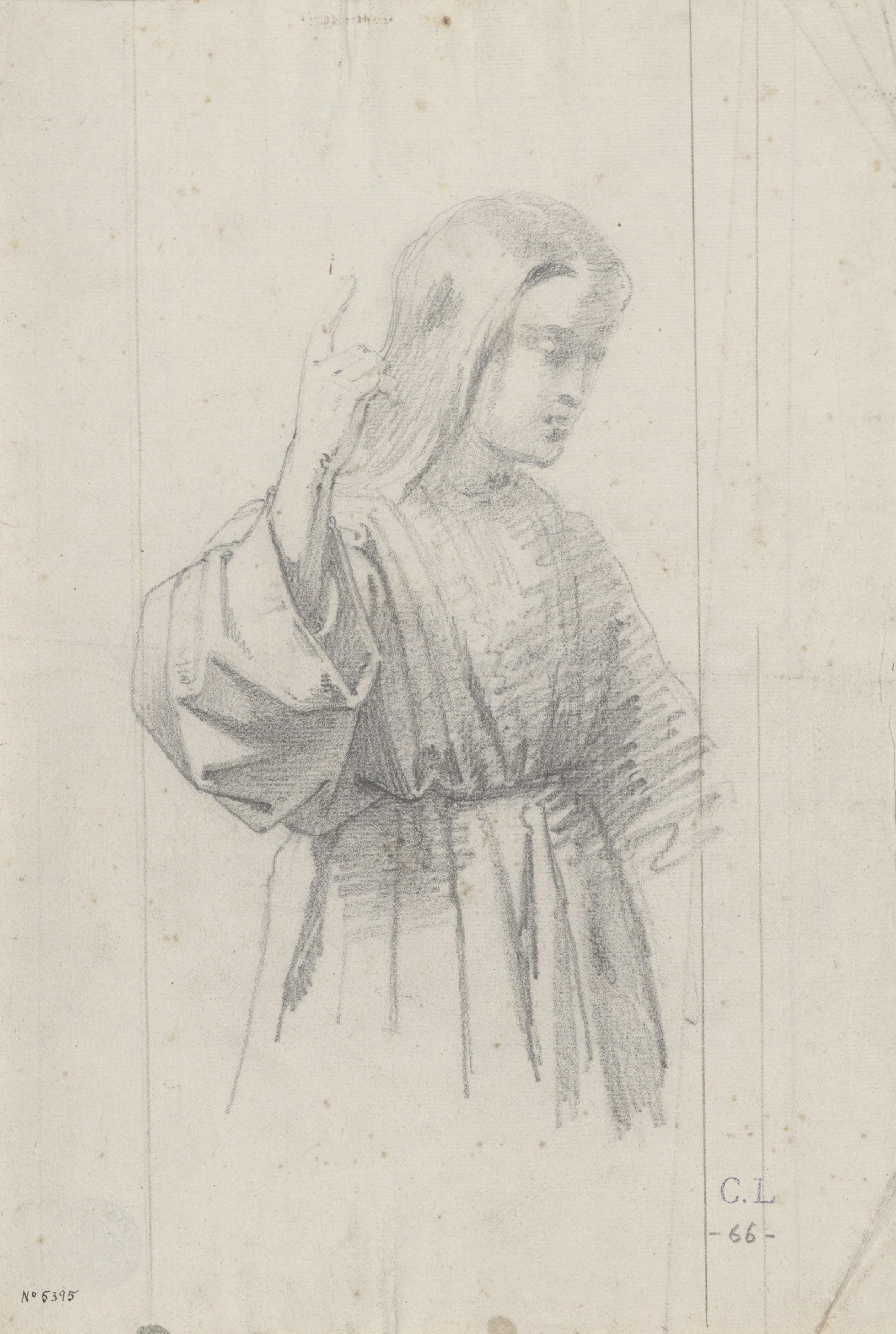 image for: Claudi Lorenzale - Home en actitud de beneir - Cap a 1850-1870