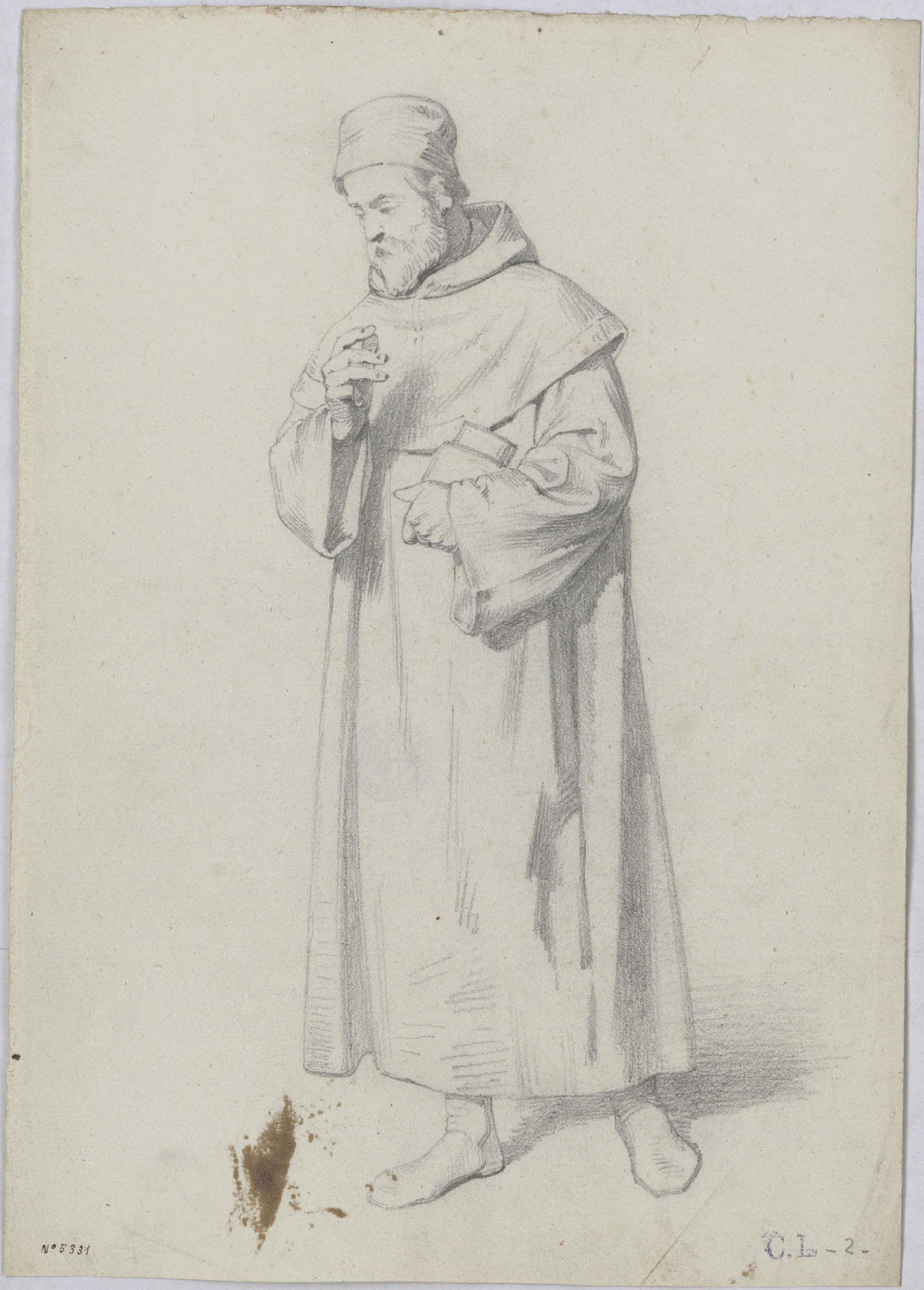 image for: Claudi Lorenzale - Estudi de figura per al quadre «Mort del rei Pere III a Vilafranca» - Cap a 1870