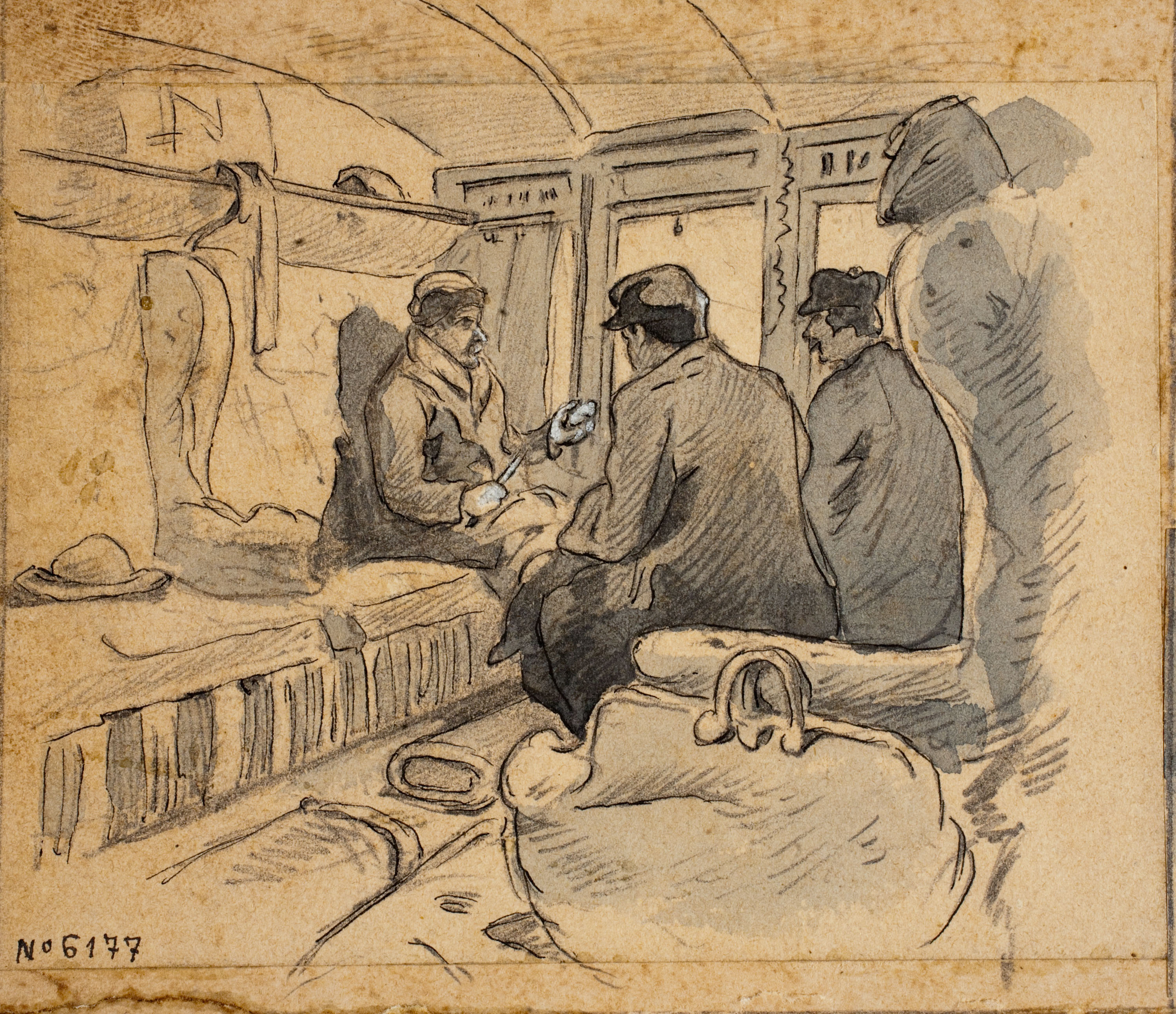 image for: Josep Lluís Pellicer - Interior d'un ferrocarril de primera classe - 1874