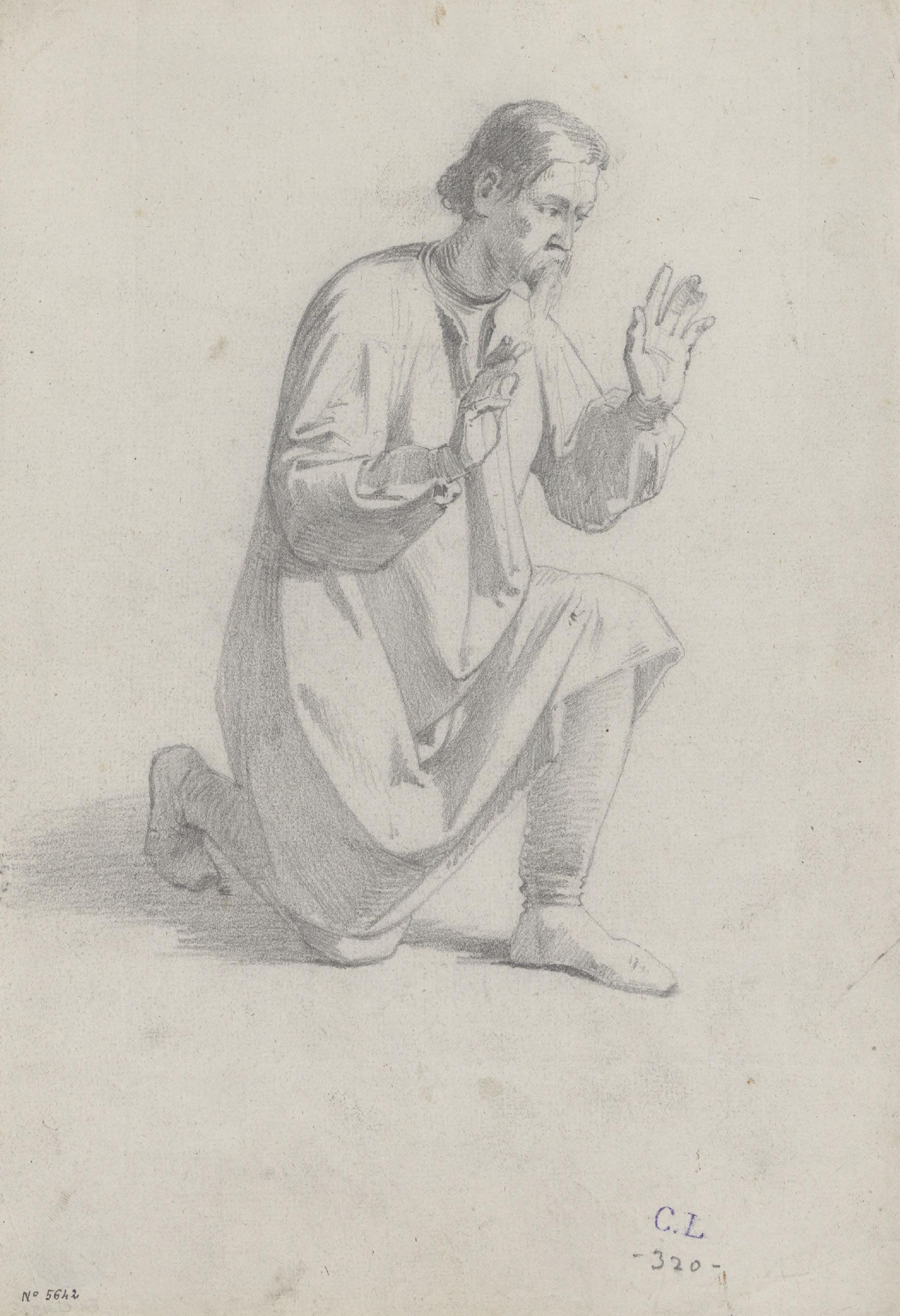 image for: Claudi Lorenzale - Home agenollat (anvers) / Home agenollat (revers) - Cap a 1870