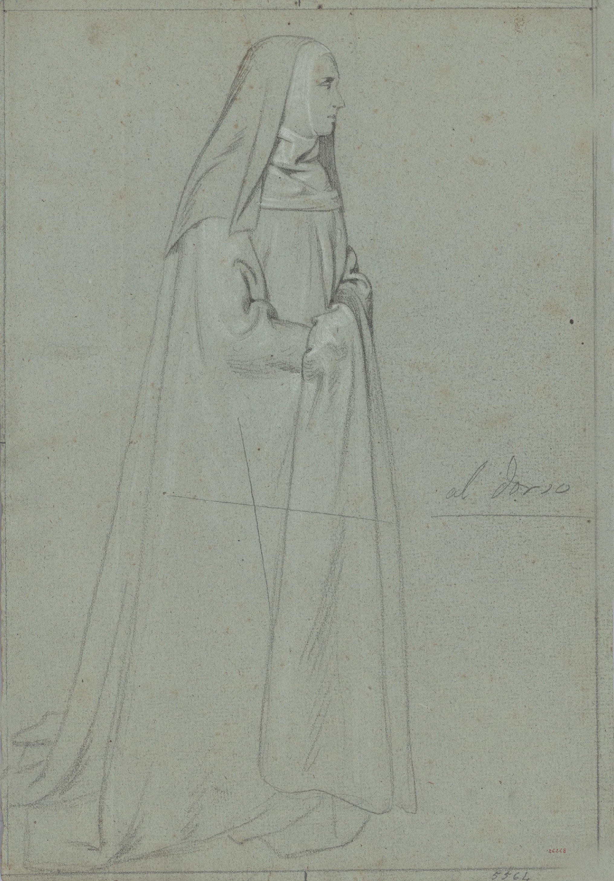 image for: Claudi Lorenzale - Figura de monja (anvers) / Figura d&#039;home amb túnica (revers) - Cap a 1850-1870
