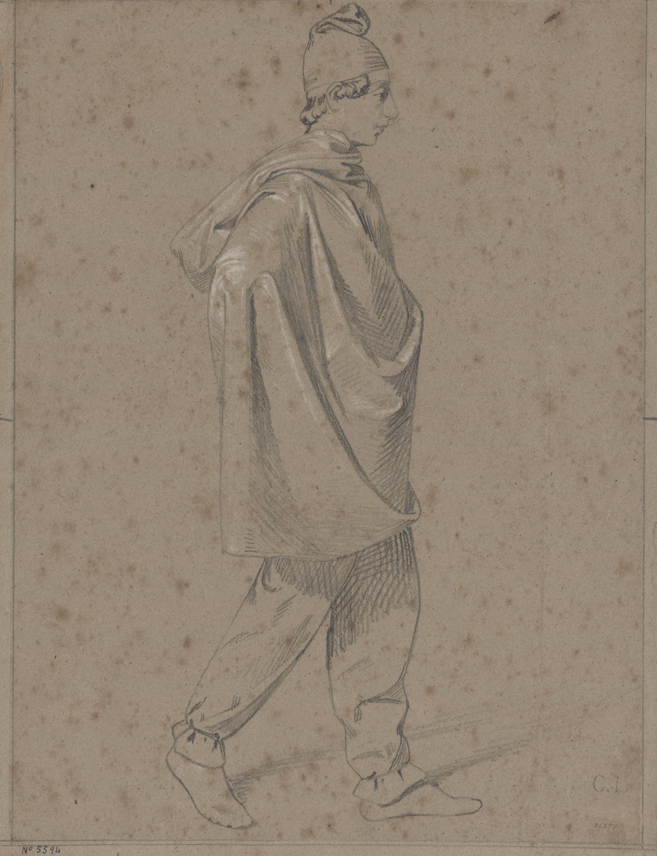 image for: Claudi Lorenzale - Home amb capa i barretina - Cap a 1840-1850