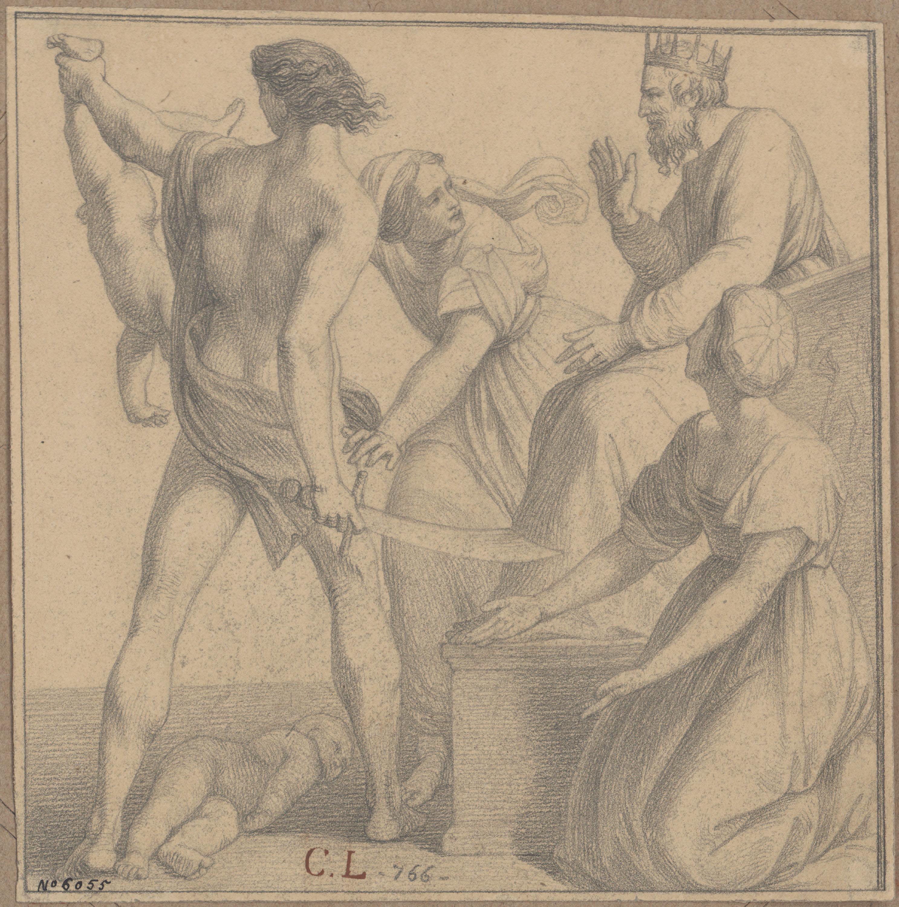 image for: Claudi Lorenzale - Judici de Salomó. Còpia del fresc de Rafael de les estances vaticanes - Cap a 1839-1840