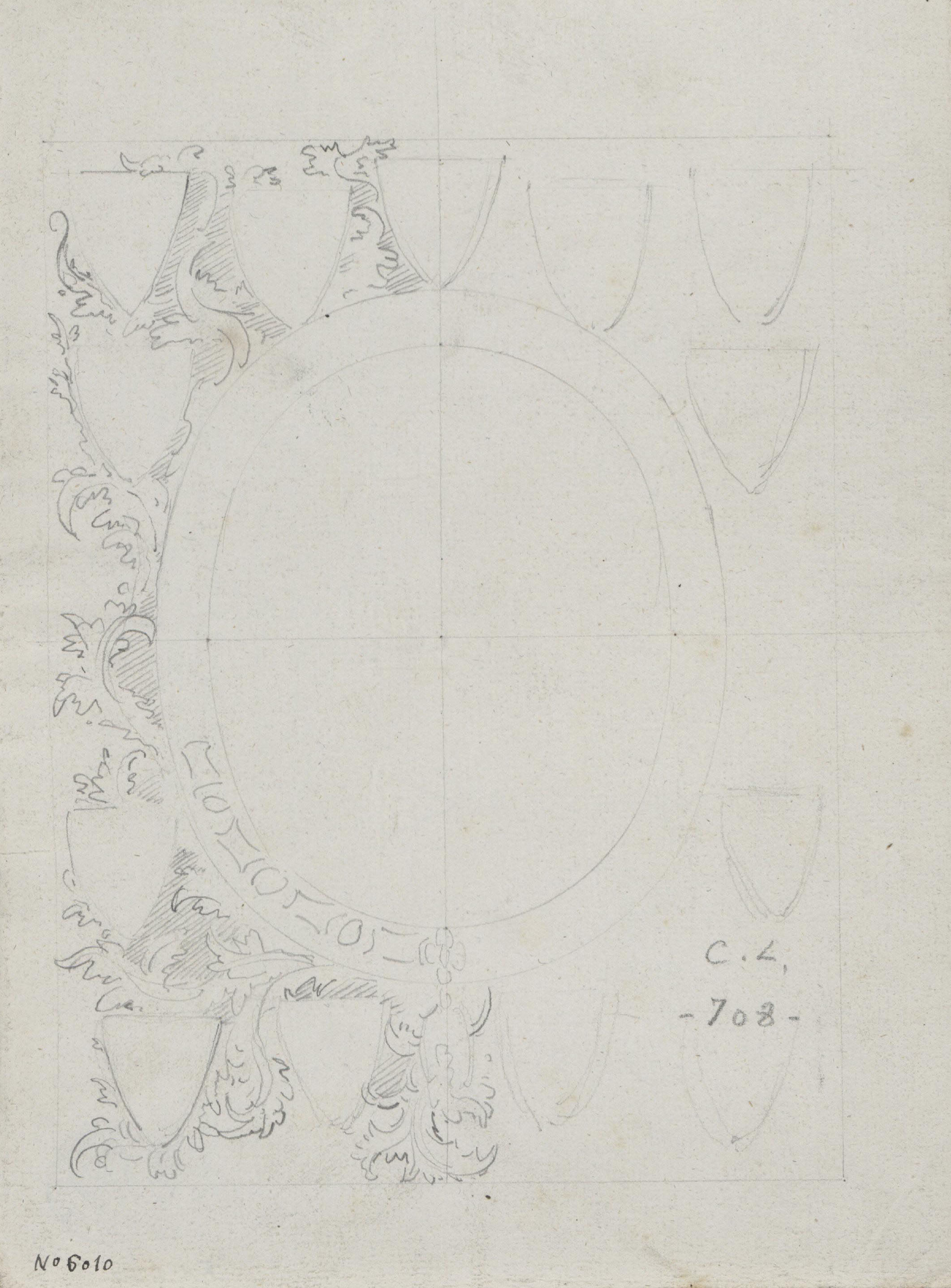 image for: Claudi Lorenzale - Estudi de marc per a un quadre o mirall - Cap a 1850-1870
