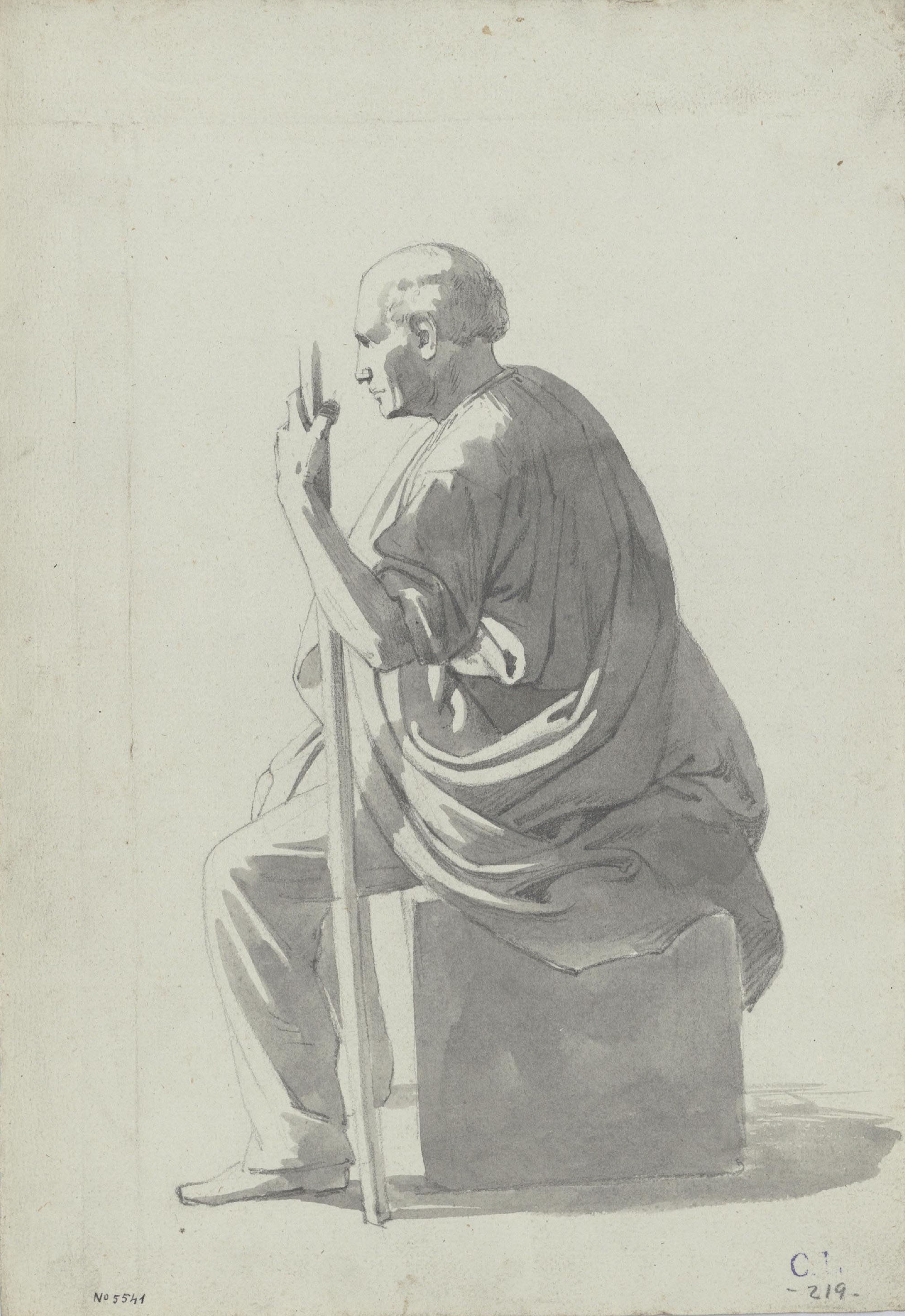 image for: Claudi Lorenzale - Home vell assegut - Cap a 1850-1855