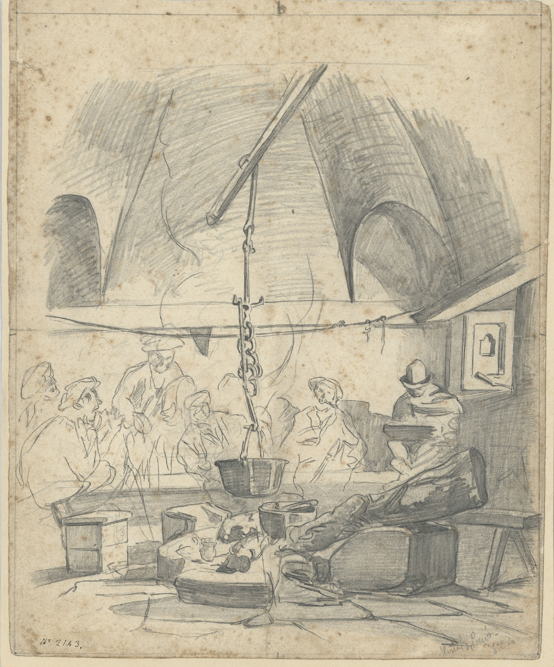 image for: Josep Lluís Pellicer - Llar de foc de l&#039;hostal Pinós - 1864