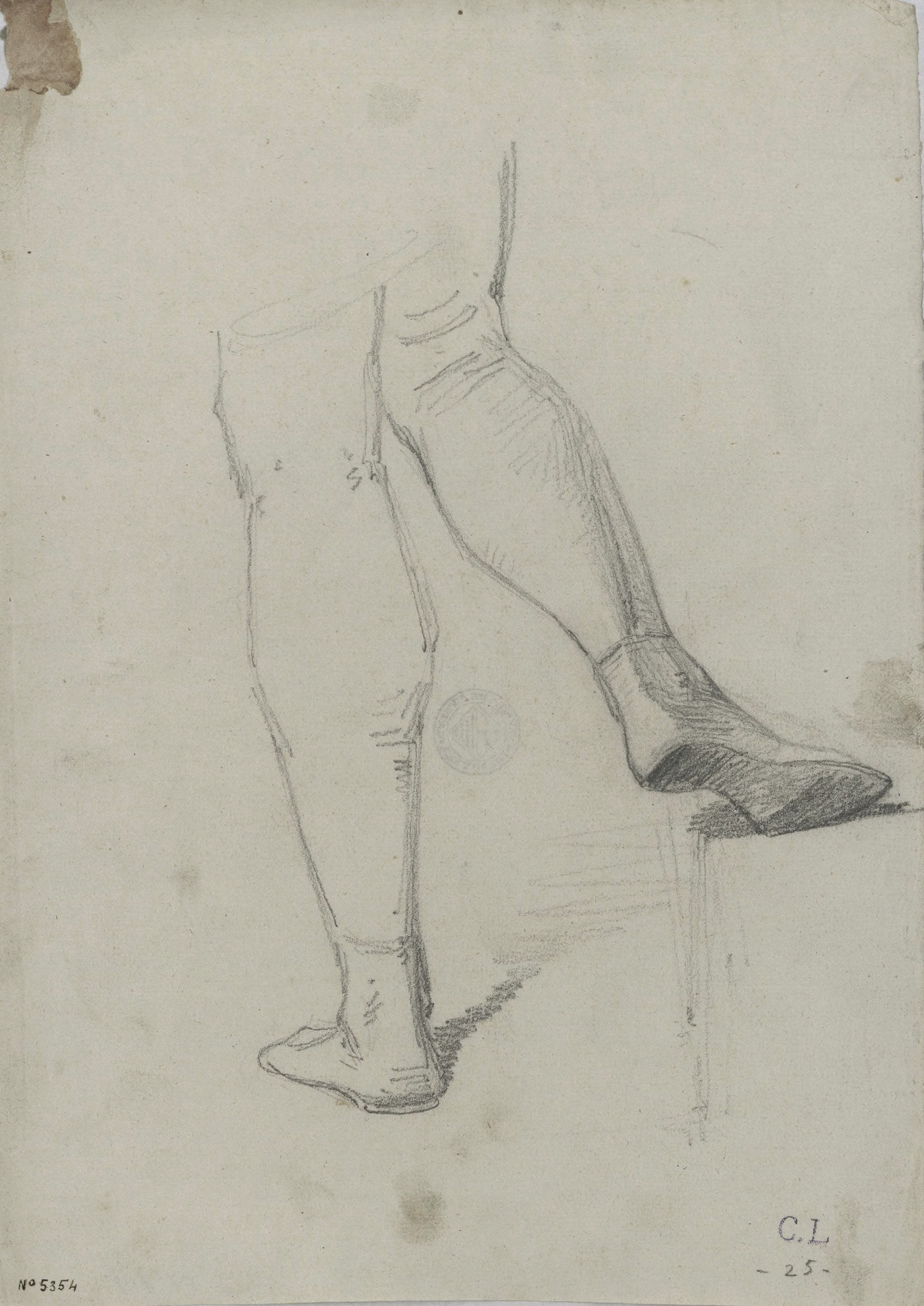 image for: Claudi Lorenzale - Estudi de cames per al quadre «Els ambaixadors de la Diputació a Vilafranca prohibeixen a la reina Joana que acompanyi el Príncep de Viana a Barcelona» - Cap a 1870