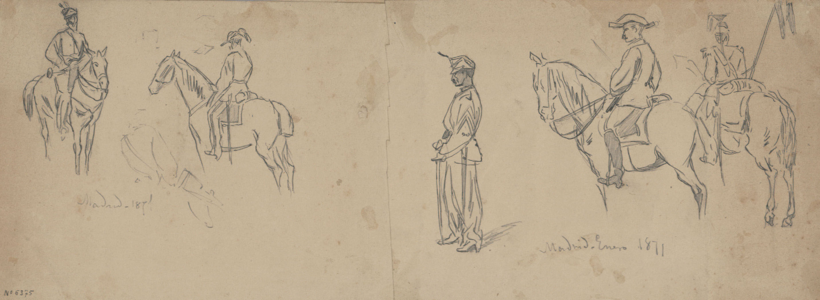 image for: Josep Lluís Pellicer - Estudi de militars - 1871