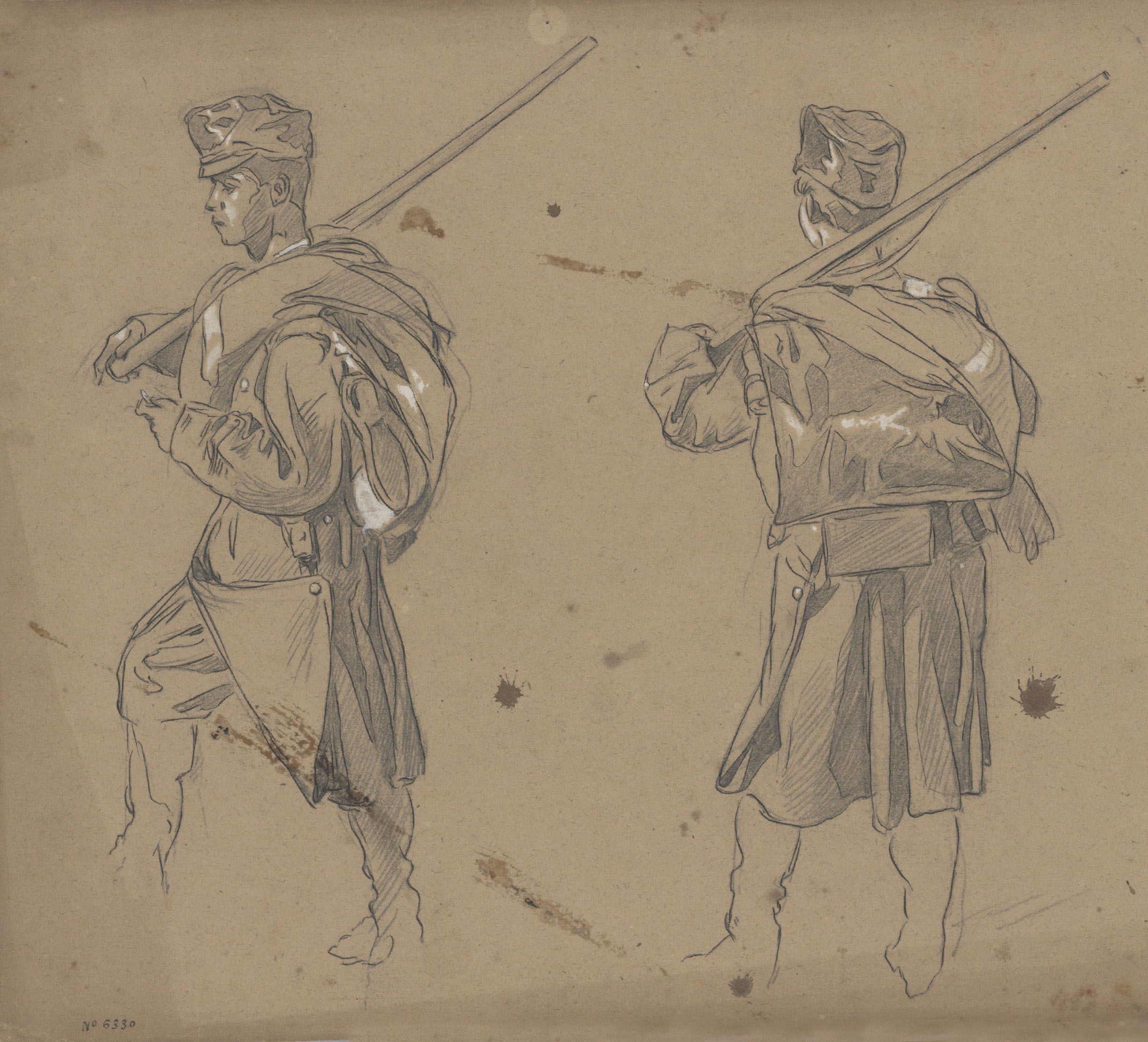 image for: Josep Lluís Pellicer - Estudi de soldats - Cap a 1872-1876