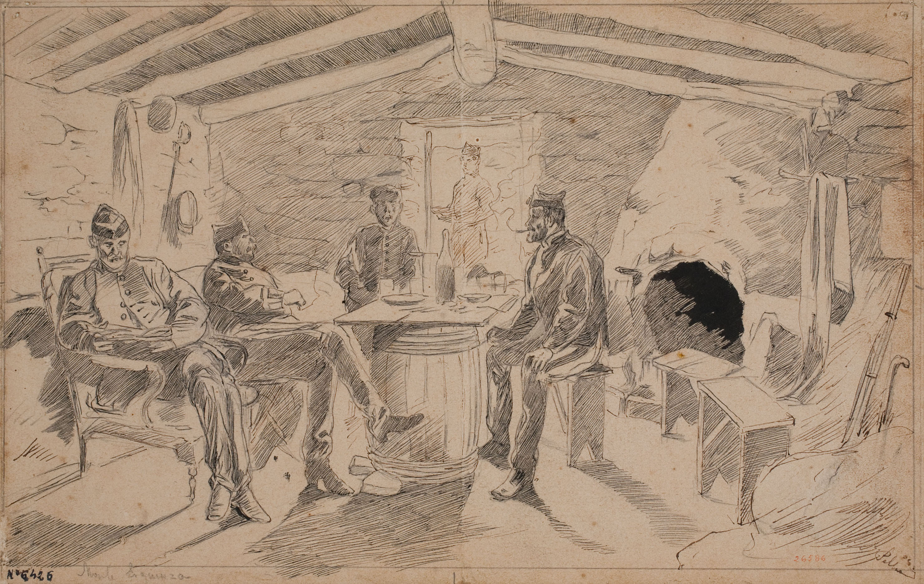image for: Josep Lluís Pellicer - Monte Esquinza. Interior de la cabana del brigadier Acellana - 1875