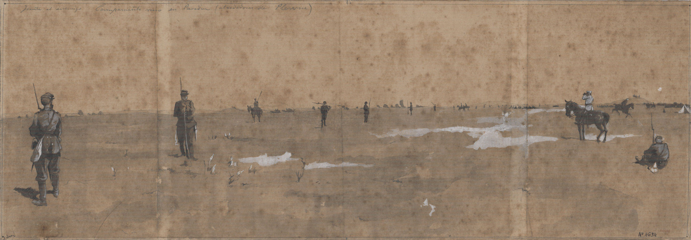 image for: Josep Lluís Pellicer - Frente al enemigo. Campamento ruso en Paradin (alrededores de Plewna) - 1877