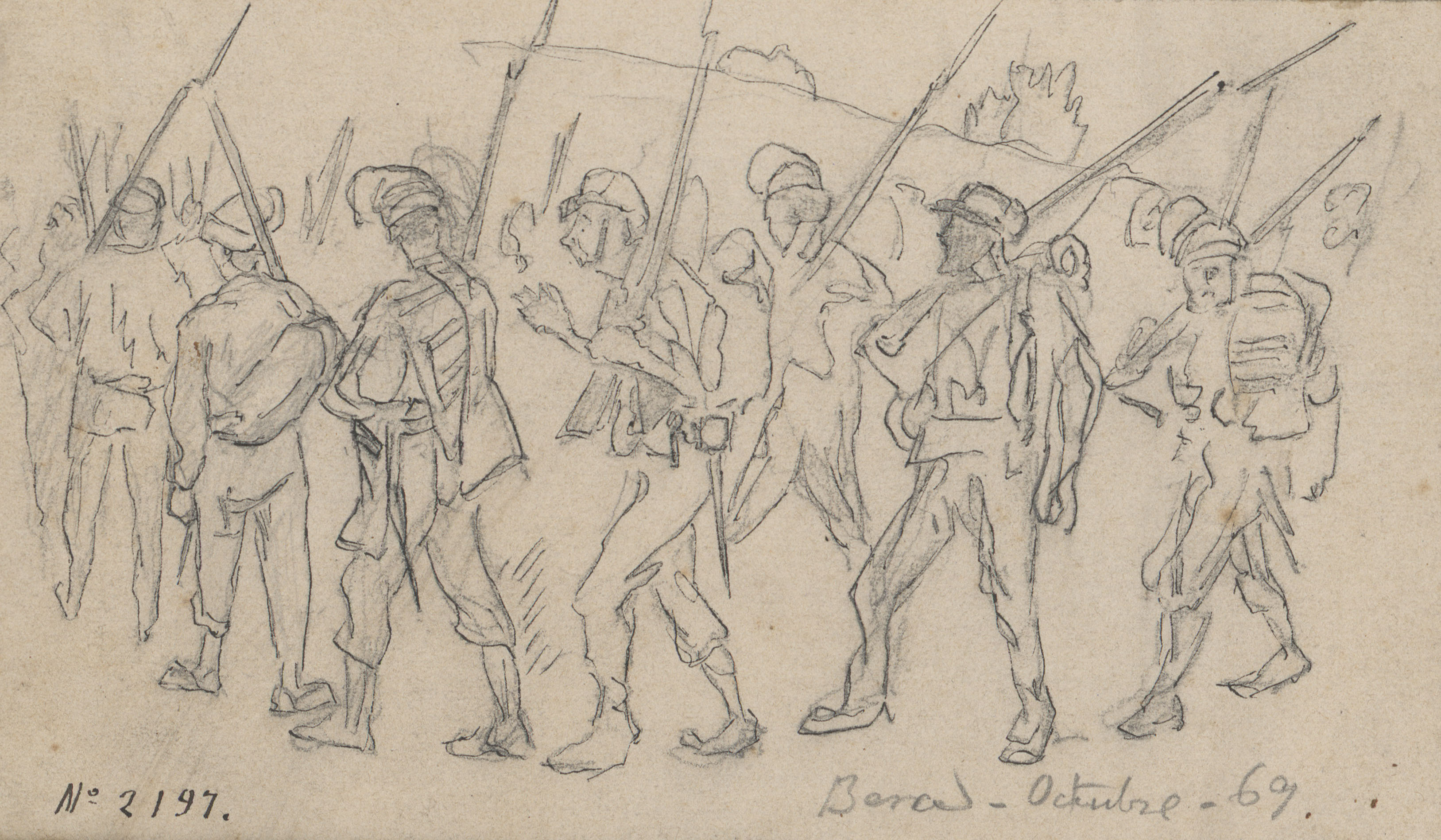 image for: Josep Lluís Pellicer - Marxa de voluntaris de Barcelona - 1869