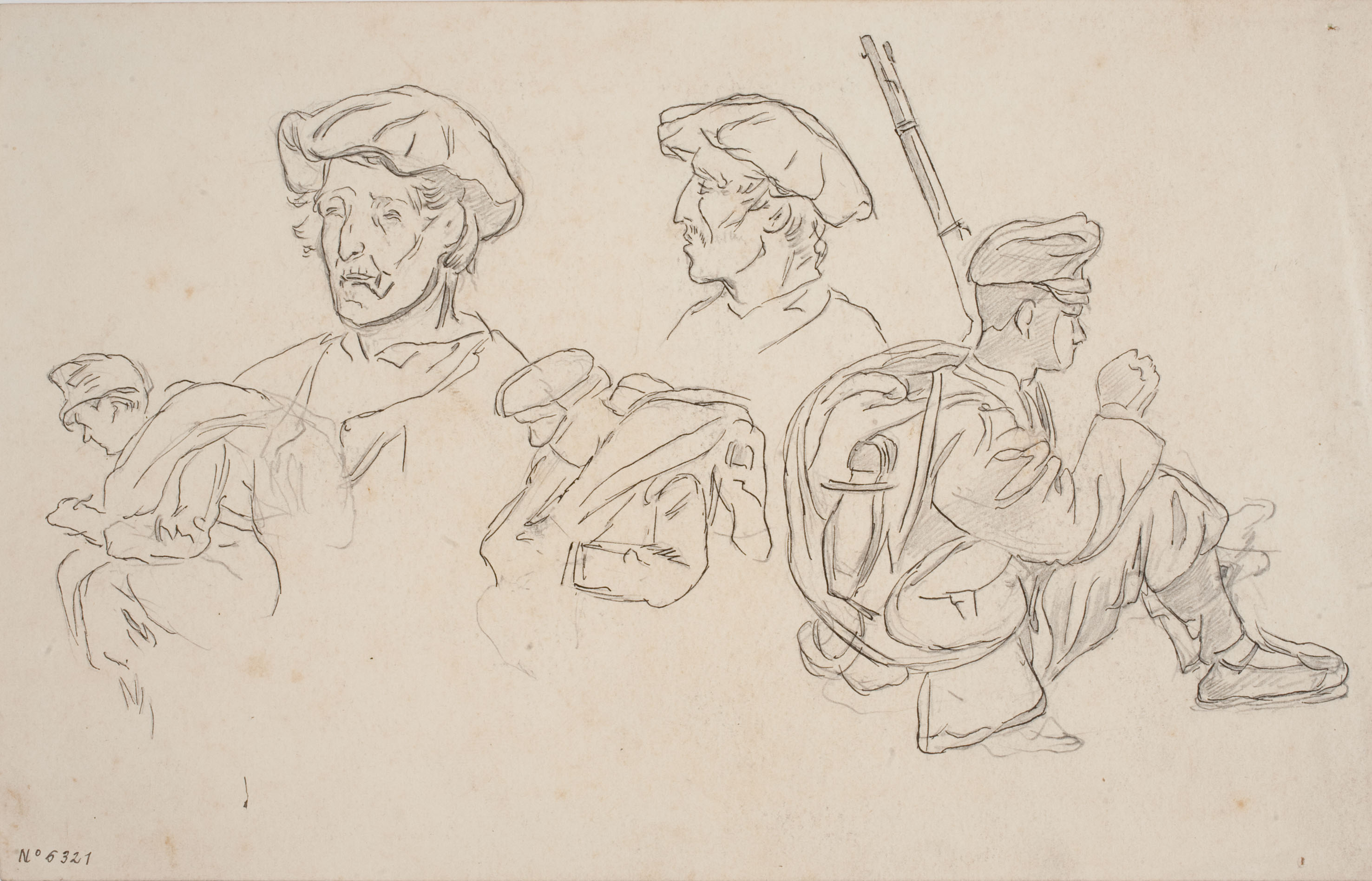 image for: Josep Lluís Pellicer - Estudi de soldats - Cap a 1872-1876