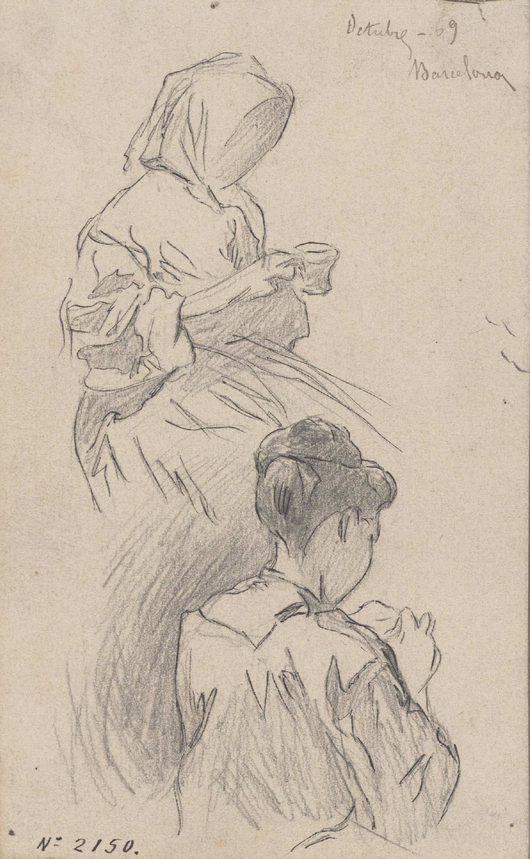 image for: Josep Lluís Pellicer - Estudis de figures femenines - 1869