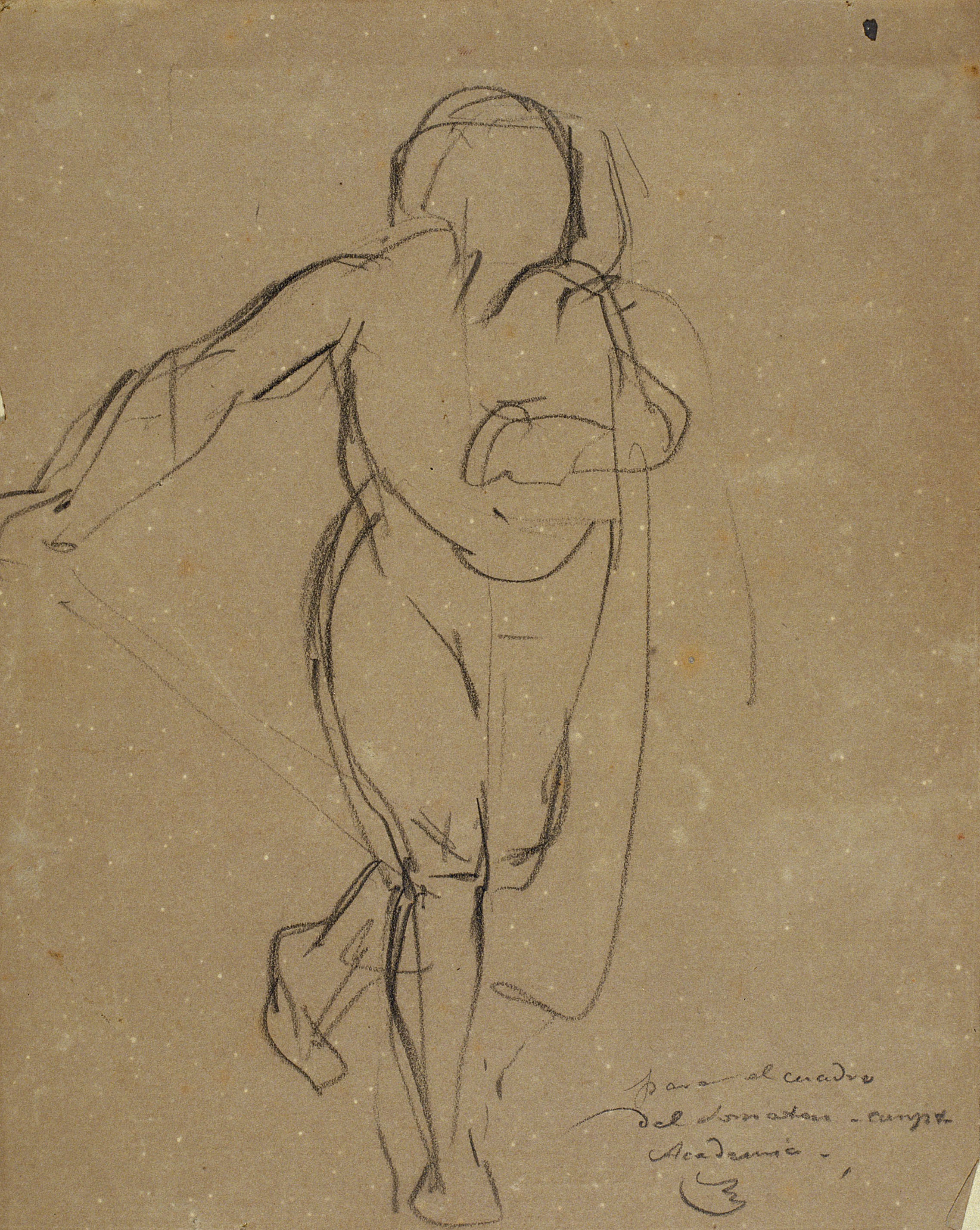 image for: Ramon Martí i Alsina - Estudi de figura en actitud de caminar per al quadre El Sometent del Bruc - Cap a 1866