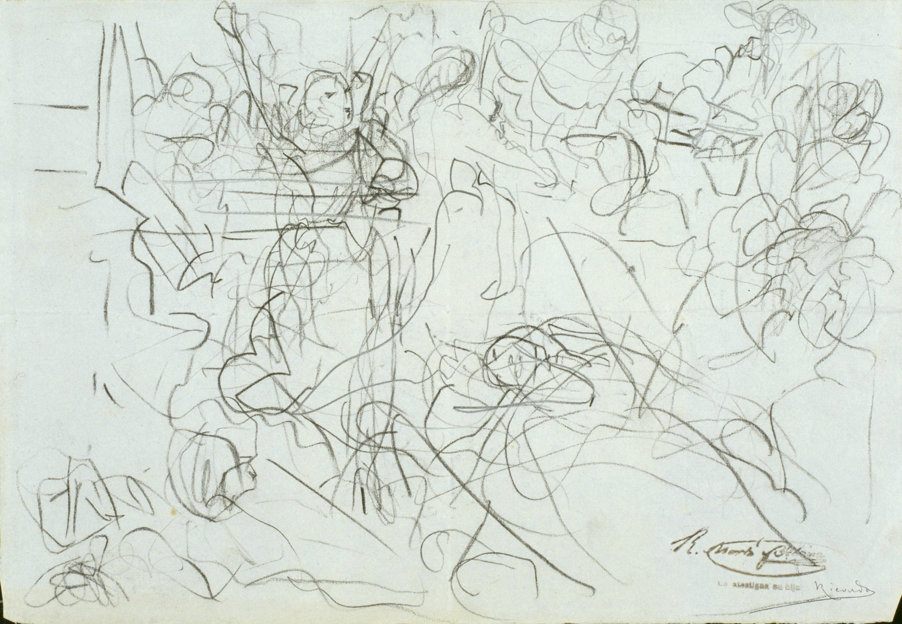 image for: Ramon Martí i Alsina - Esbós per al quadre ««La Companyia de Santa Bàrbara»» - Cap a 1891