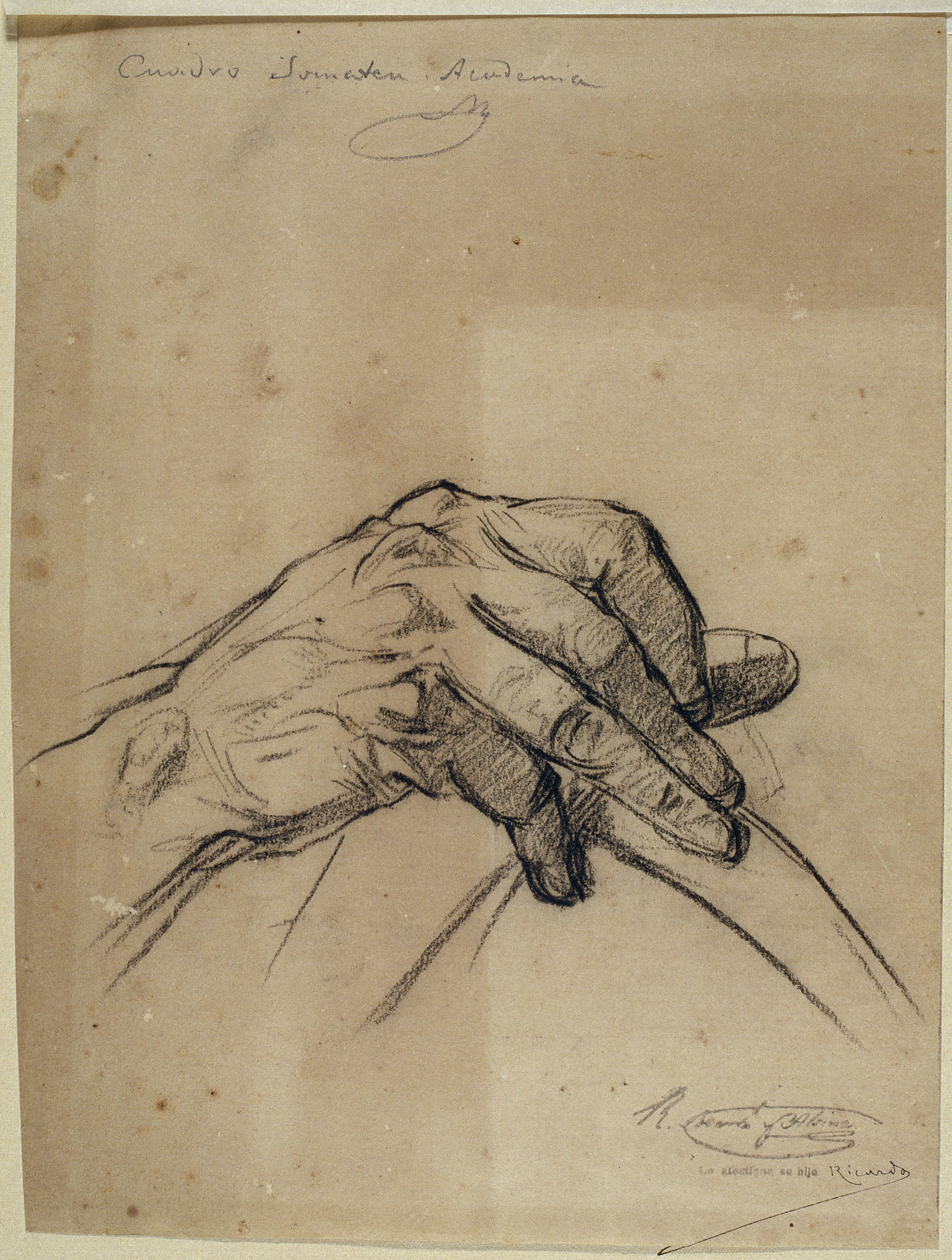 image for: Ramon Martí i Alsina - Estudi de mà per al quadre «El Sometent del Bruc» - Cap a 1866