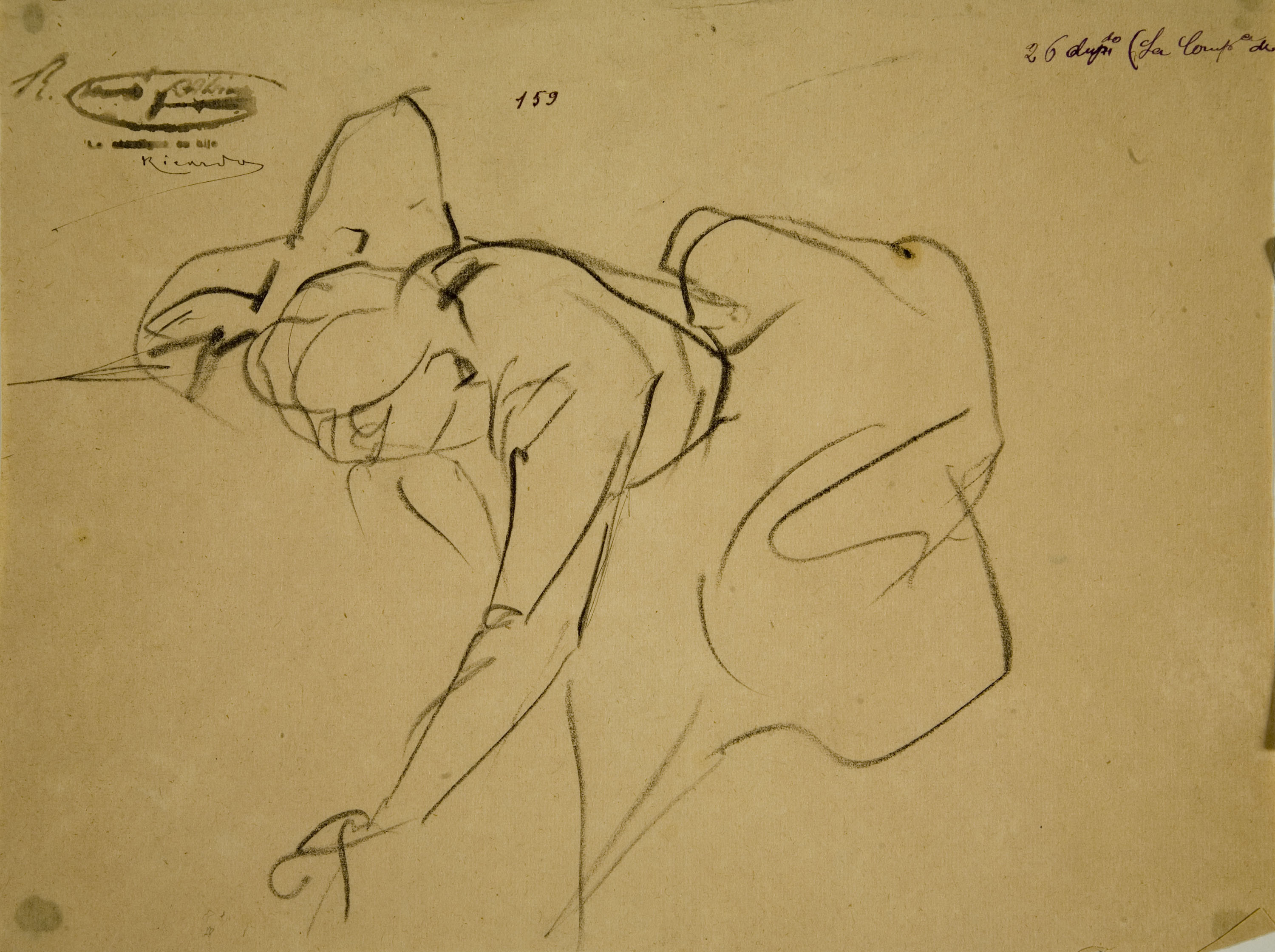 image for: Ramon Martí i Alsina - Estudi de figura femenina per al quadre «La Companyia de Santa Bàrbara» - Cap a 1891