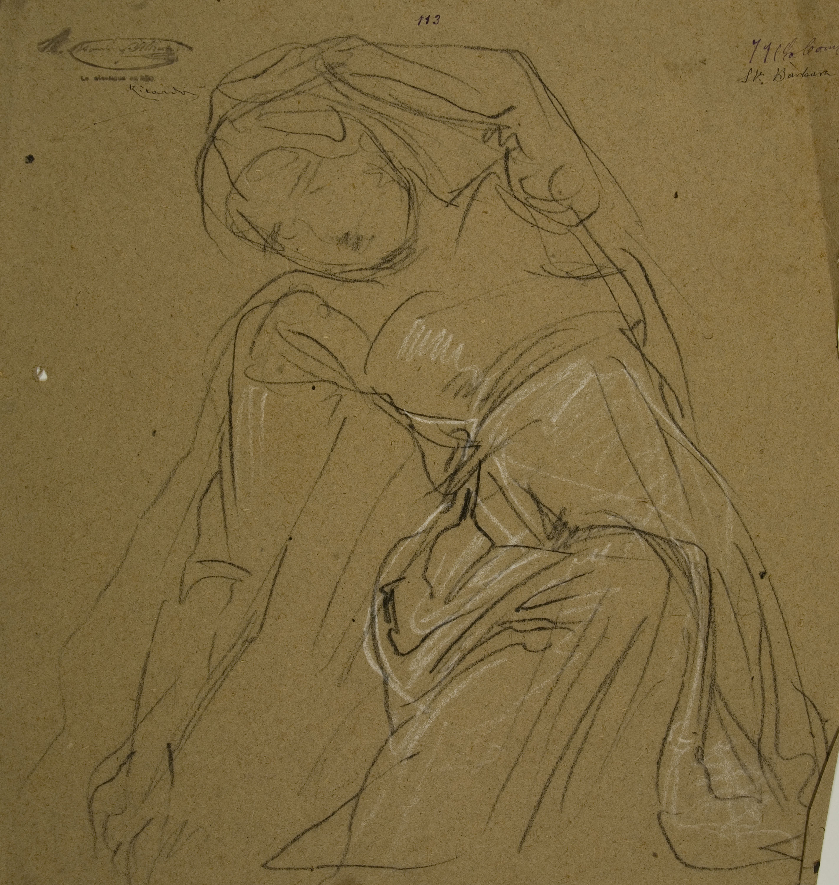 image for: Ramon Martí i Alsina - Estudi per al quadre ««La Companyia de Santa Bàrbara»» - Cap a 1891