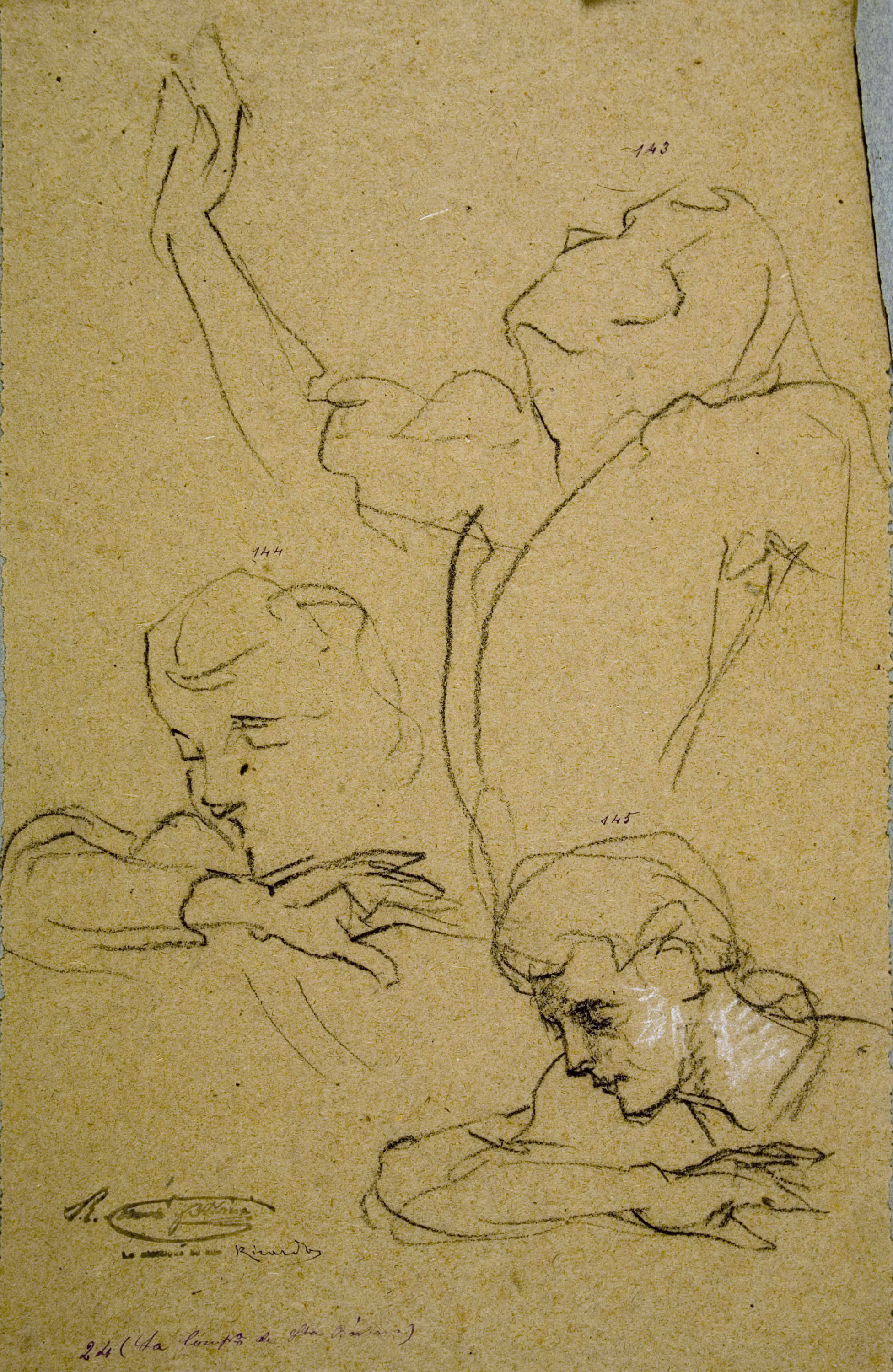 image for: Ramon Martí i Alsina - Estudi per al quadre ««La Companyia de Santa Bàrbara»» - Cap a 1891