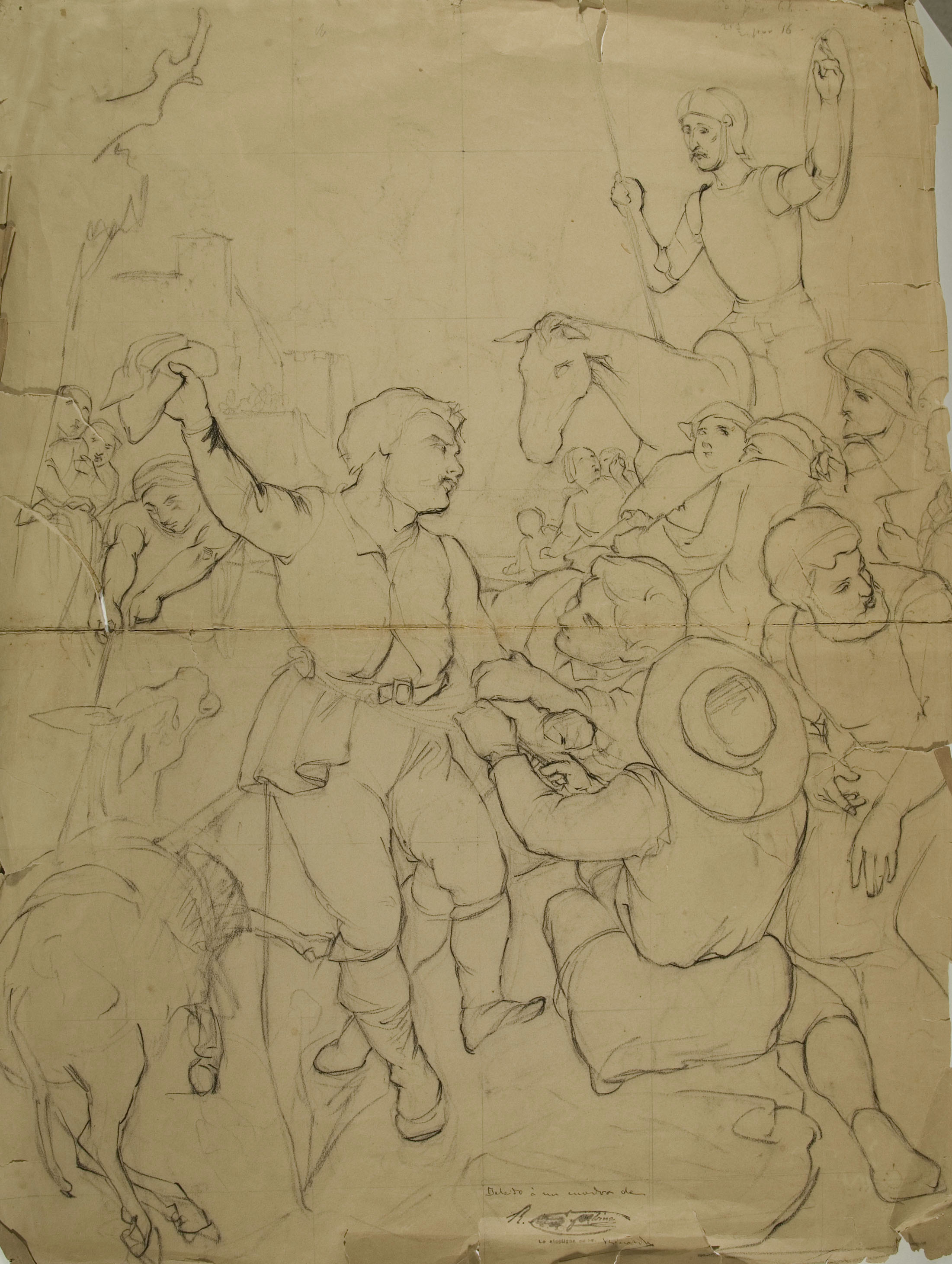 image for: Ramon Martí i Alsina - Estudi per a un quadre del Quixot - Cap a 1860-1880