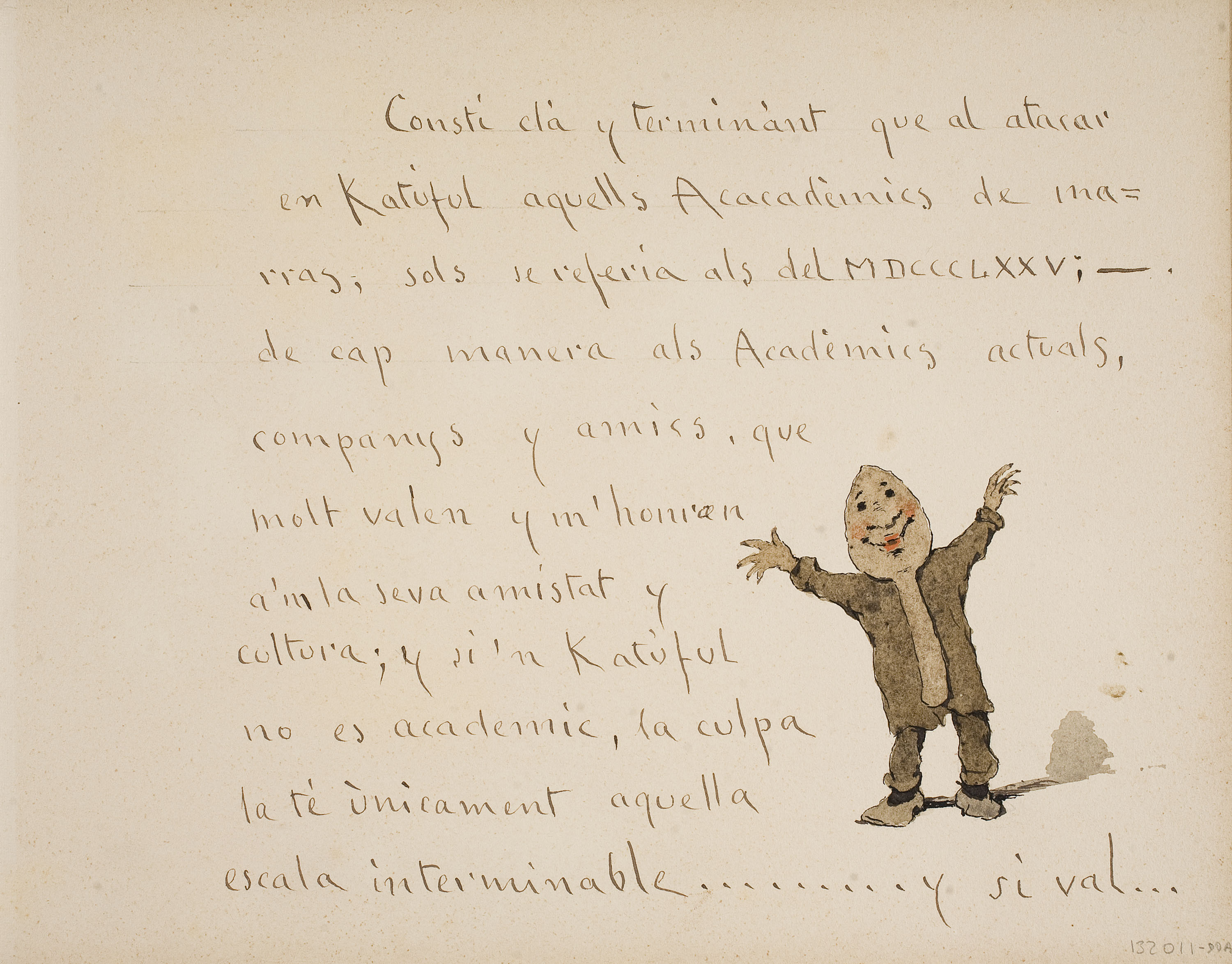 image for: Modest Urgell - El hombre cuchara (anvers) / Barcelona Acadèmia del MDCCCLXX (revers) - 1918