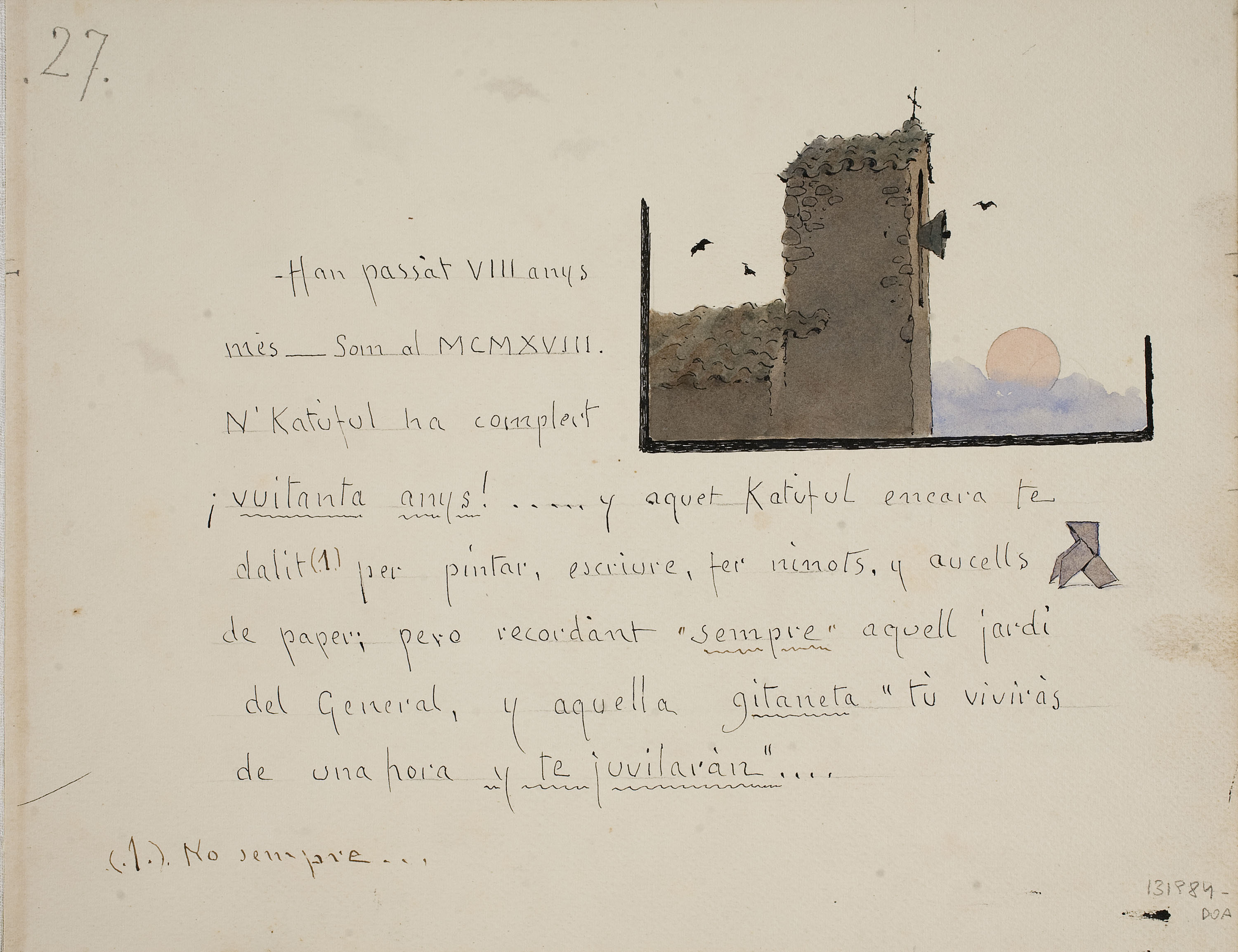 image for: Modest Urgell - Han passàt VIII anys més (anvers) / Ratpenats (revers) - Cap a 1918