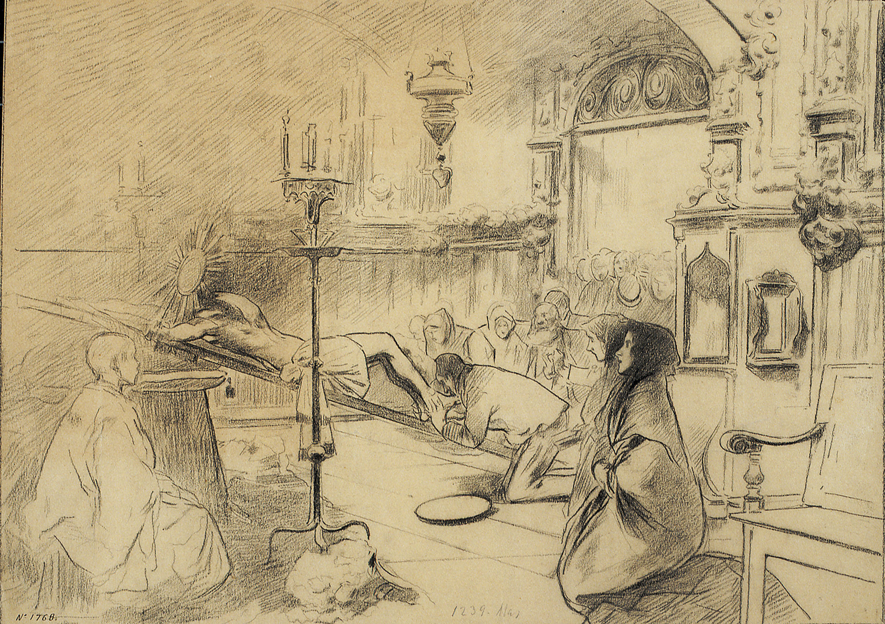 image for: Arcadi Mas i Fondevila - Estudi per al quadre «Venite adoremus» - Cap a 1896