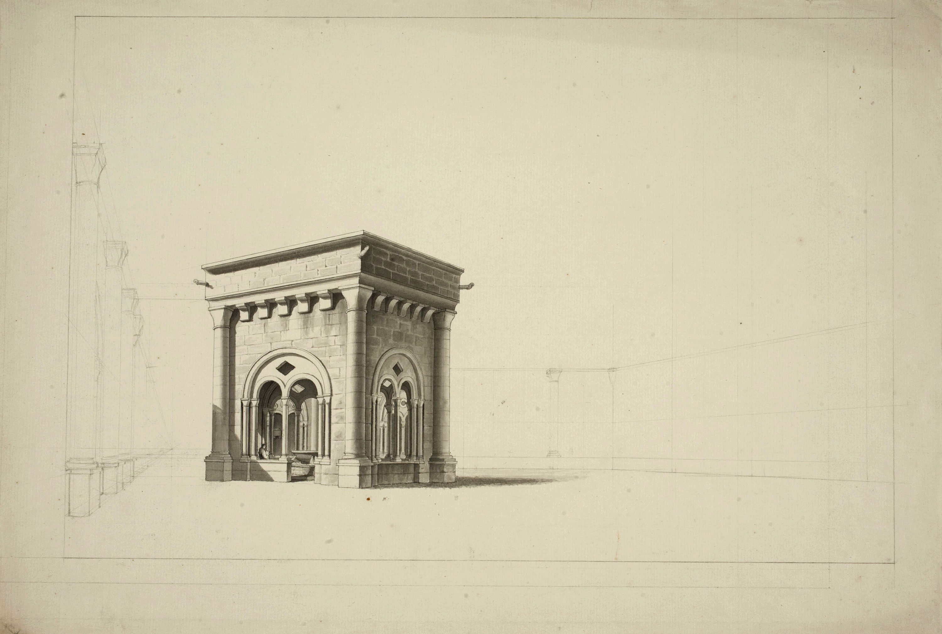 image for: Jacques Moulinier - Font del claustre del monestir de Poblet (templet) - Cap a 1801-1803