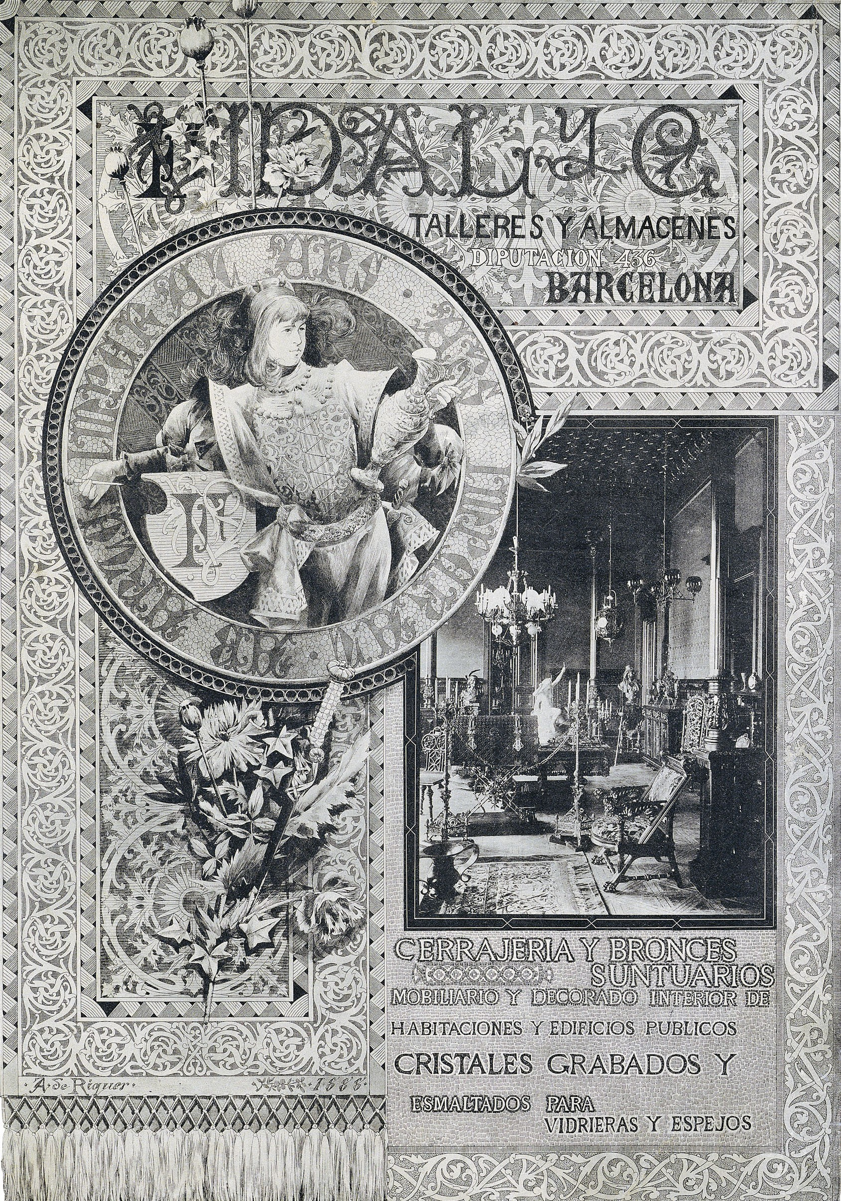 image for: Alexandre de Riquer - F Vidal y C. Talleres y Almacenes - 1888