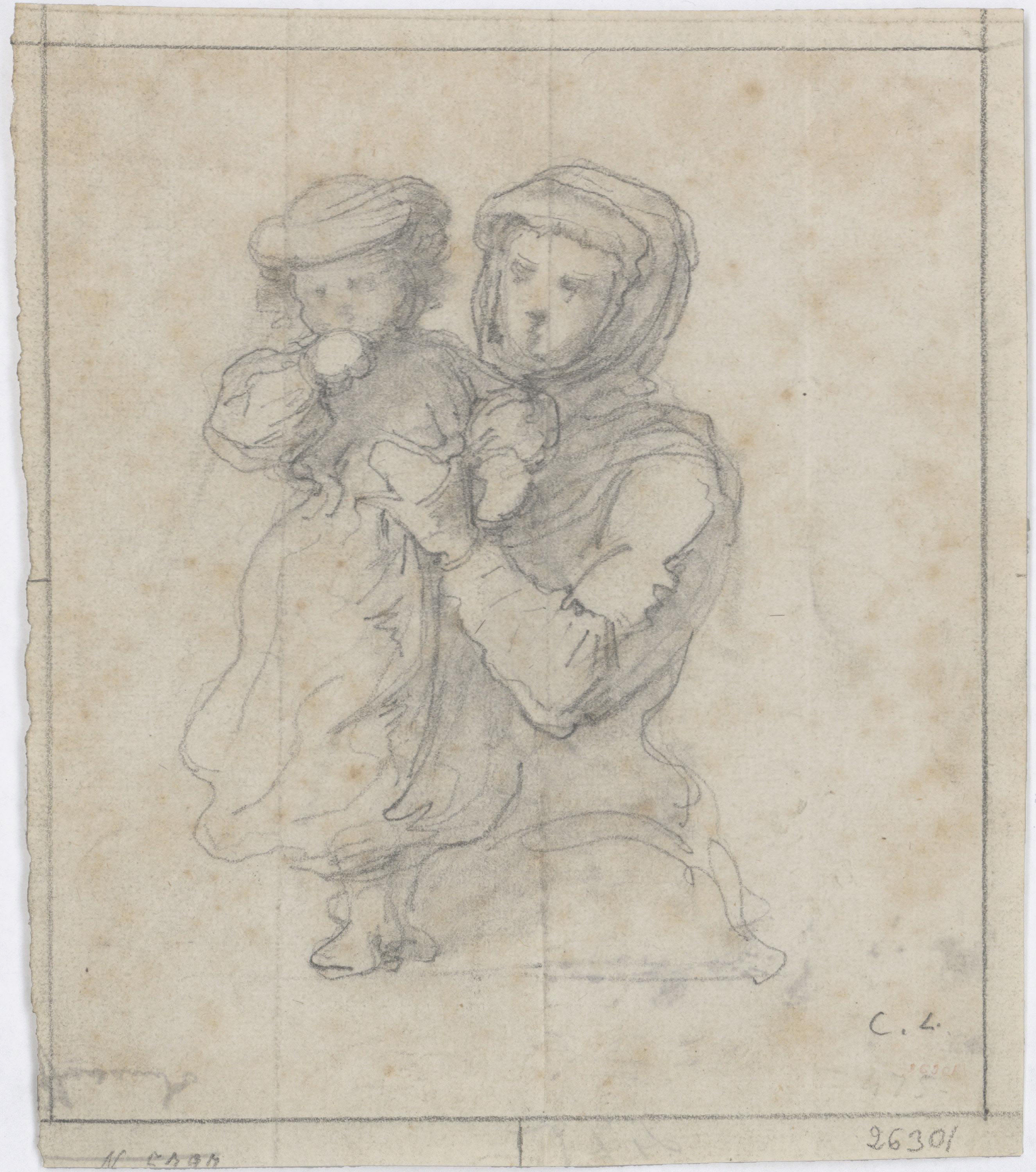 image for: Claudi Lorenzale - Nen als braços de la seva mare - Cap a 1850-1860