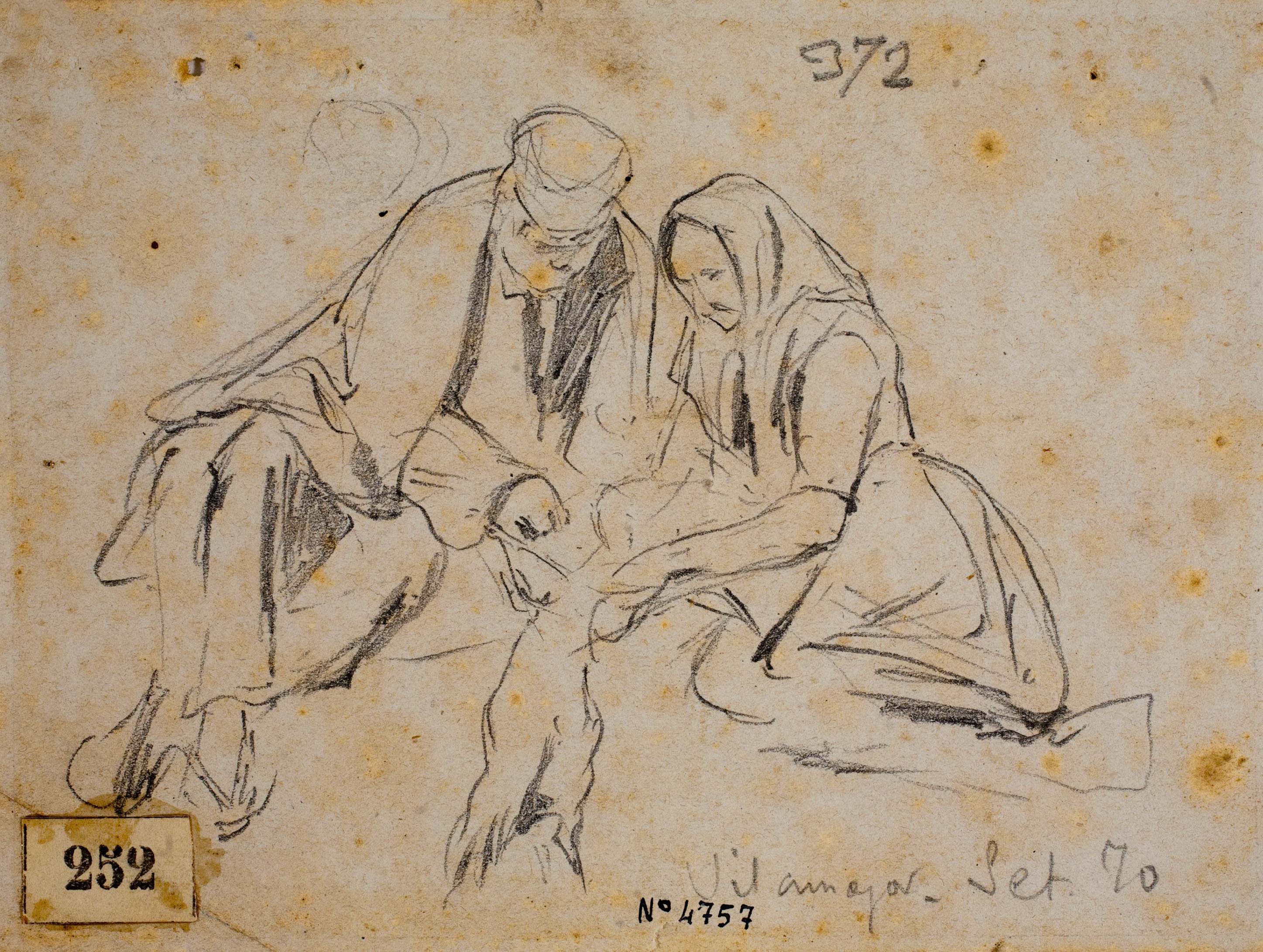 image for: Josep Lluís Pellicer - Pagesos de Vilamajor escorxant un conill - 1870