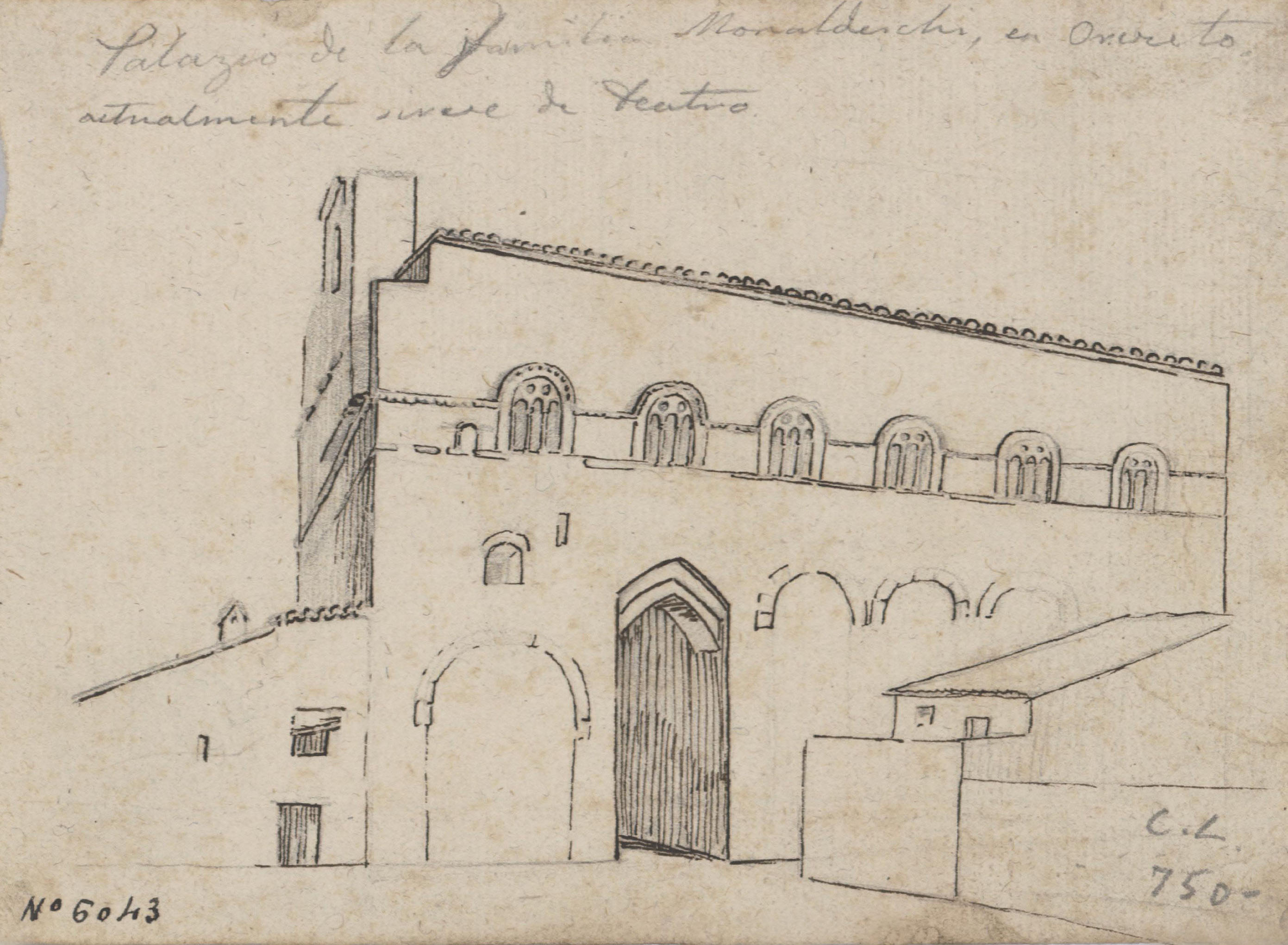 image for: Claudi Lorenzale - Palau de la família Monaldeschi a Orvieto - Cap a 1839-1840