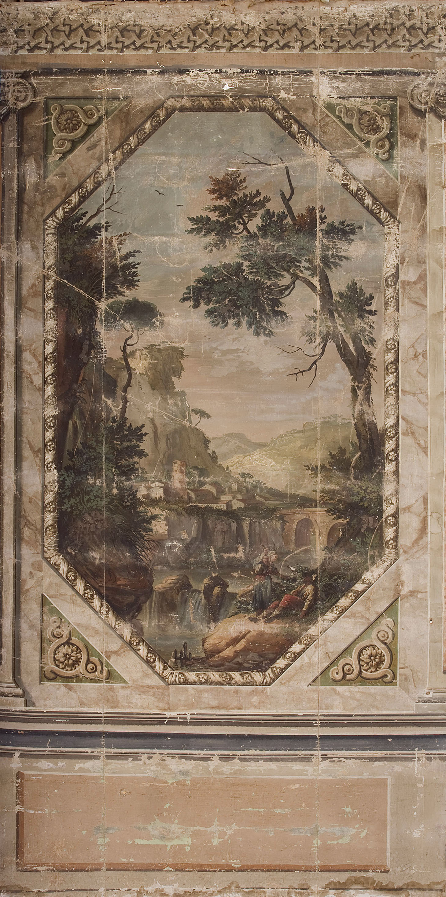 image for: Francesc Pla Duran dit &quot;El Vigatà&quot; - Paisatge amb parella a la vora d&#039;un riu - Entre 1790-1800