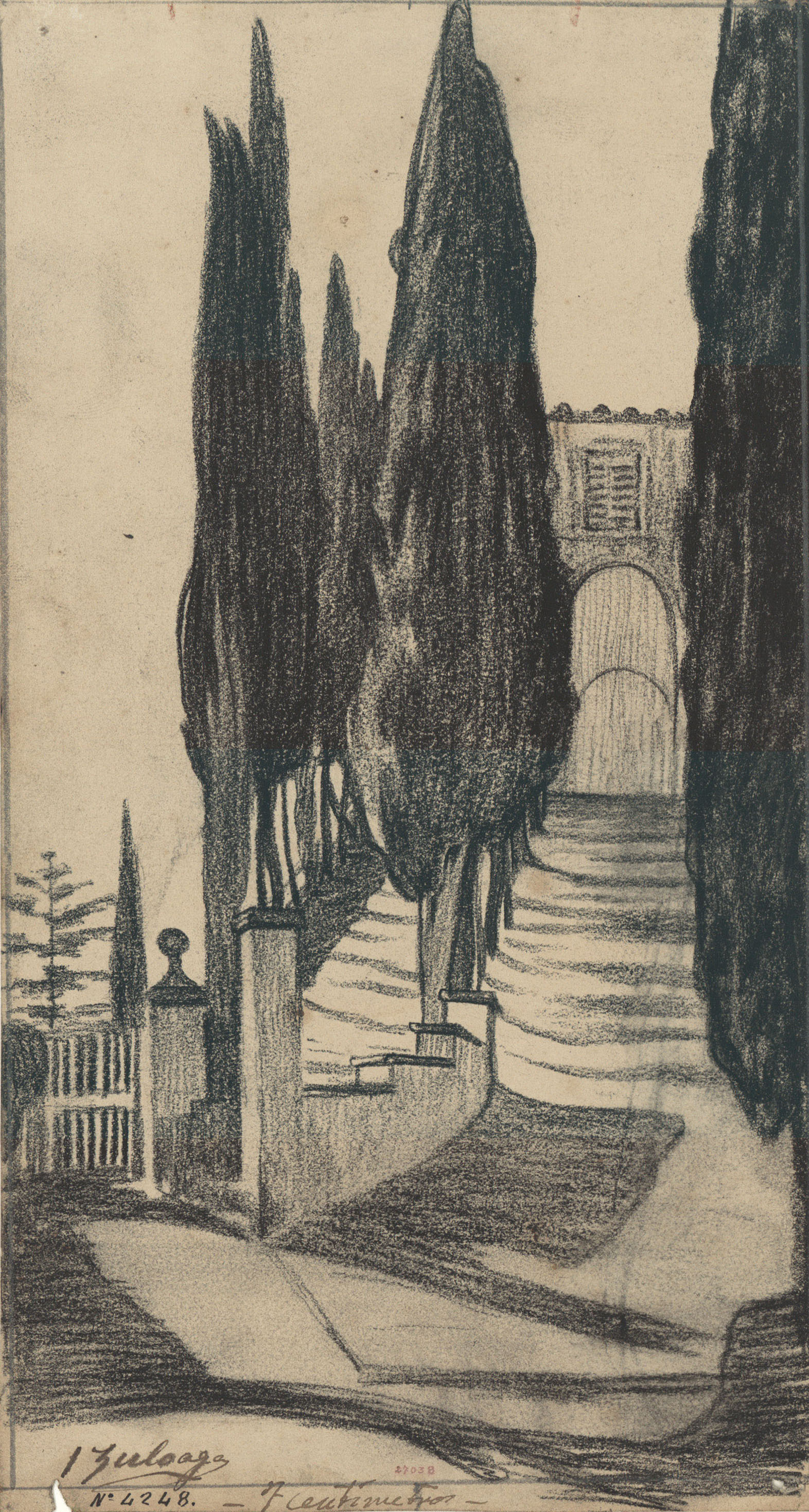 image for: Ignacio Zuloaga - Passeig de xiprers (Fièsole) - Cap a 1894
