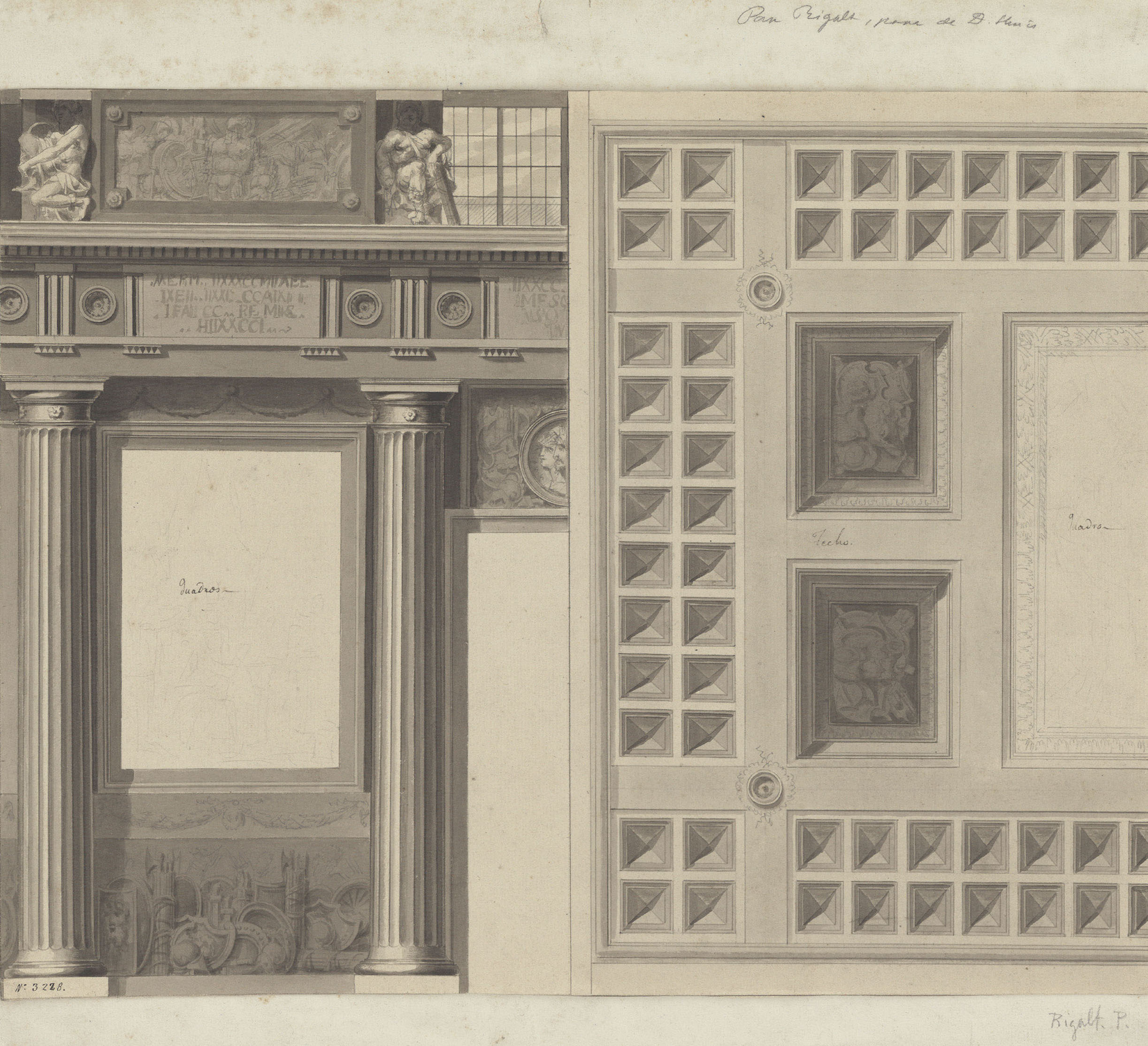 image for: Pau Rigalt - Projecte de saló, alçada i sostre - Cap a 1820-1840