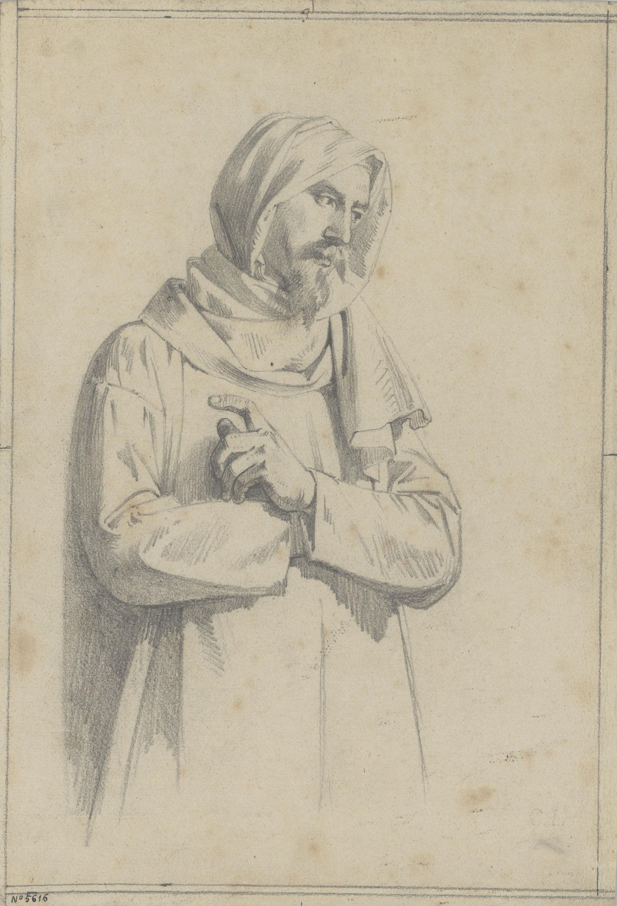 image for: Claudi Lorenzale - Un frare [?] - Cap a 1870