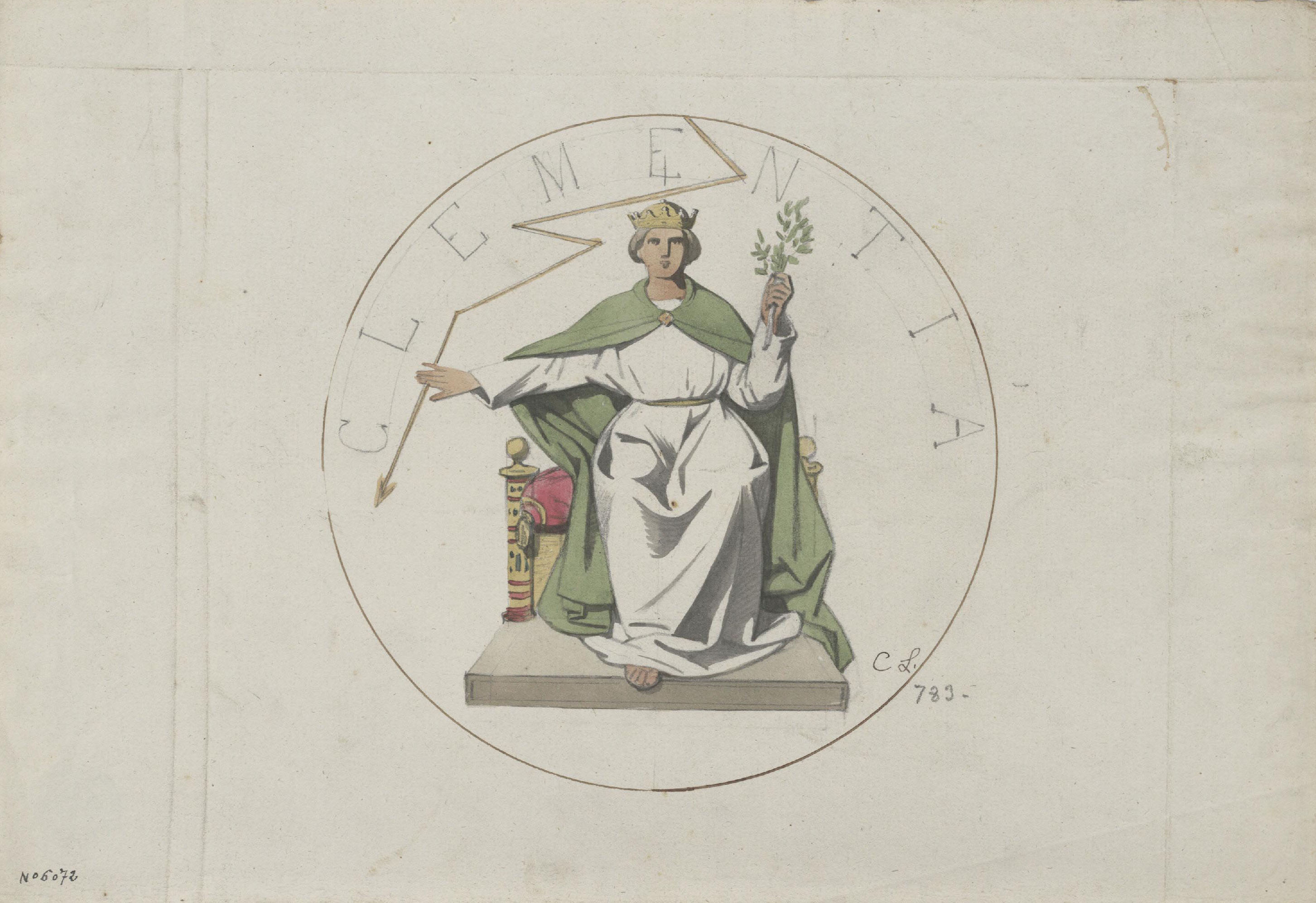 image for: Claudi Lorenzale - Projecte de medalla amb la imatge al·legòrica de la Prudència - Cap a 1860-1880