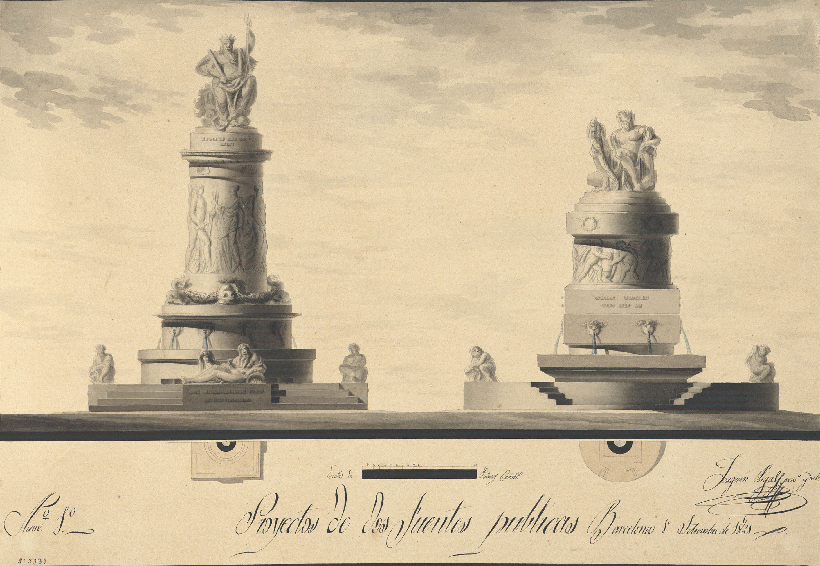 image for: Joaquim Rigalt - Proyectos de dos fuentes publicas - Setembre de 1821