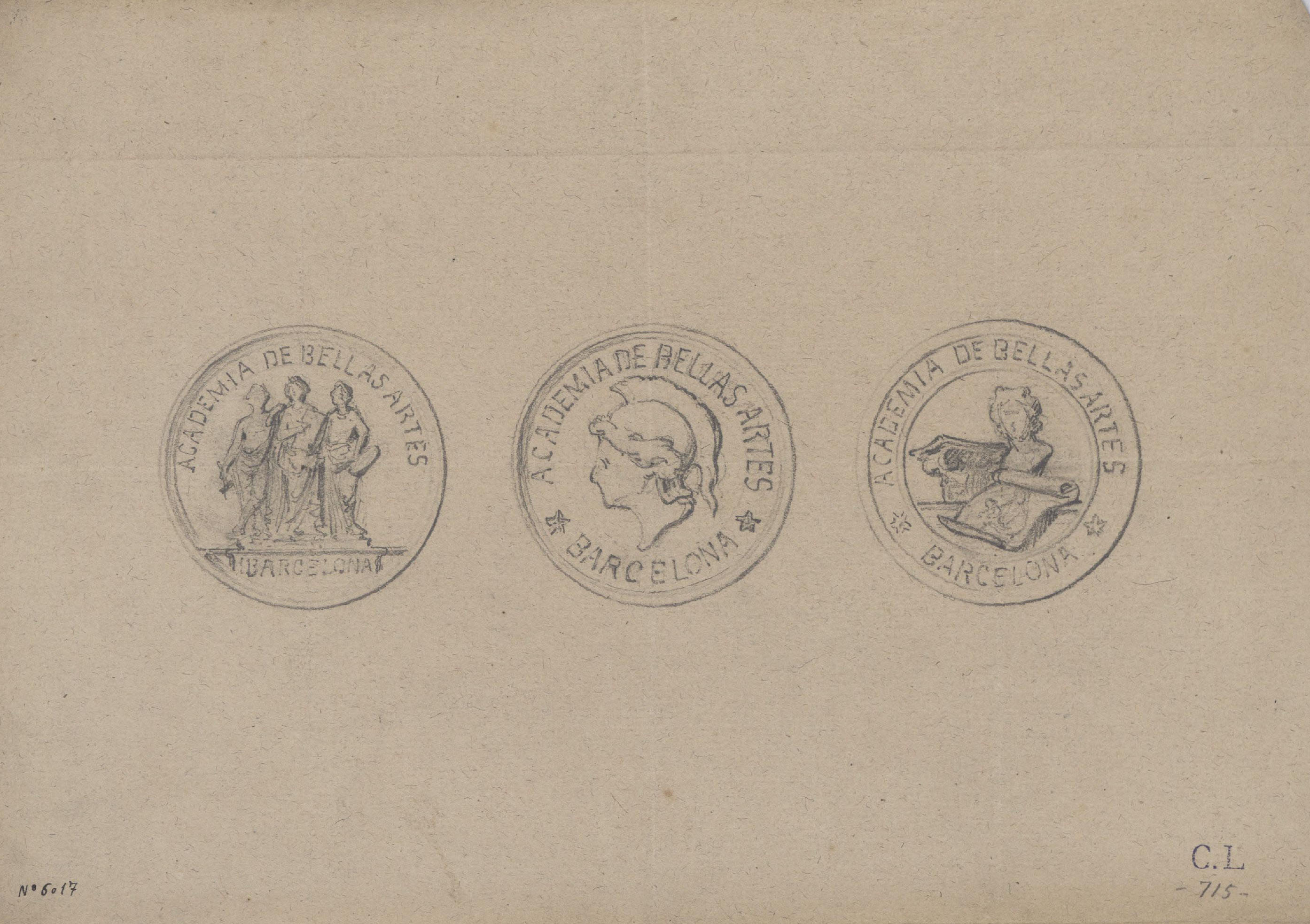 image for: Claudi Lorenzale - Projecte medalles per a l&#039;Acadèmia de Belles Arts de Barcelona - Cap a 1860-1880