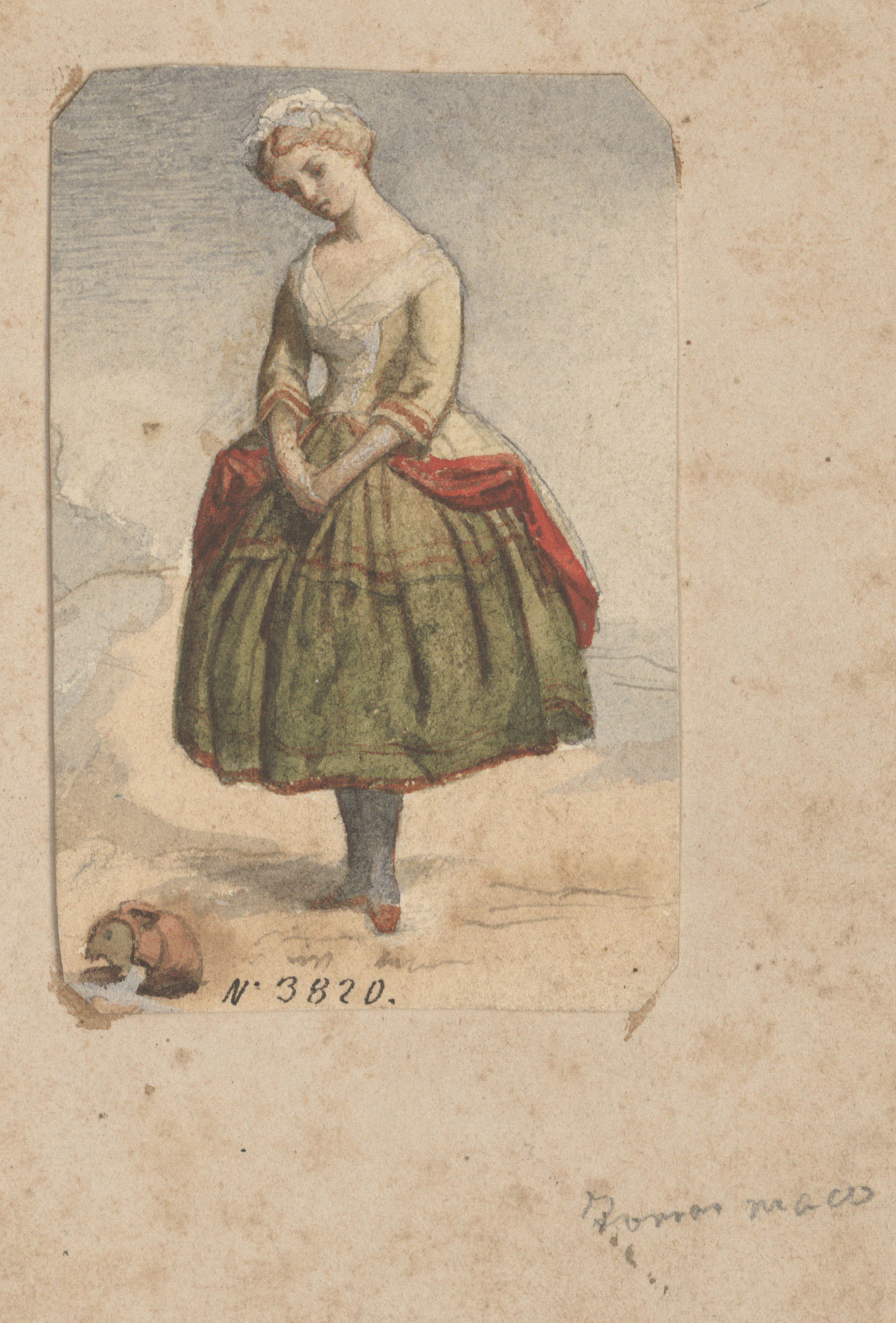 image for: Francesc Torras - Una noia contemplant un càntir trencat - Cap a 1860-1876