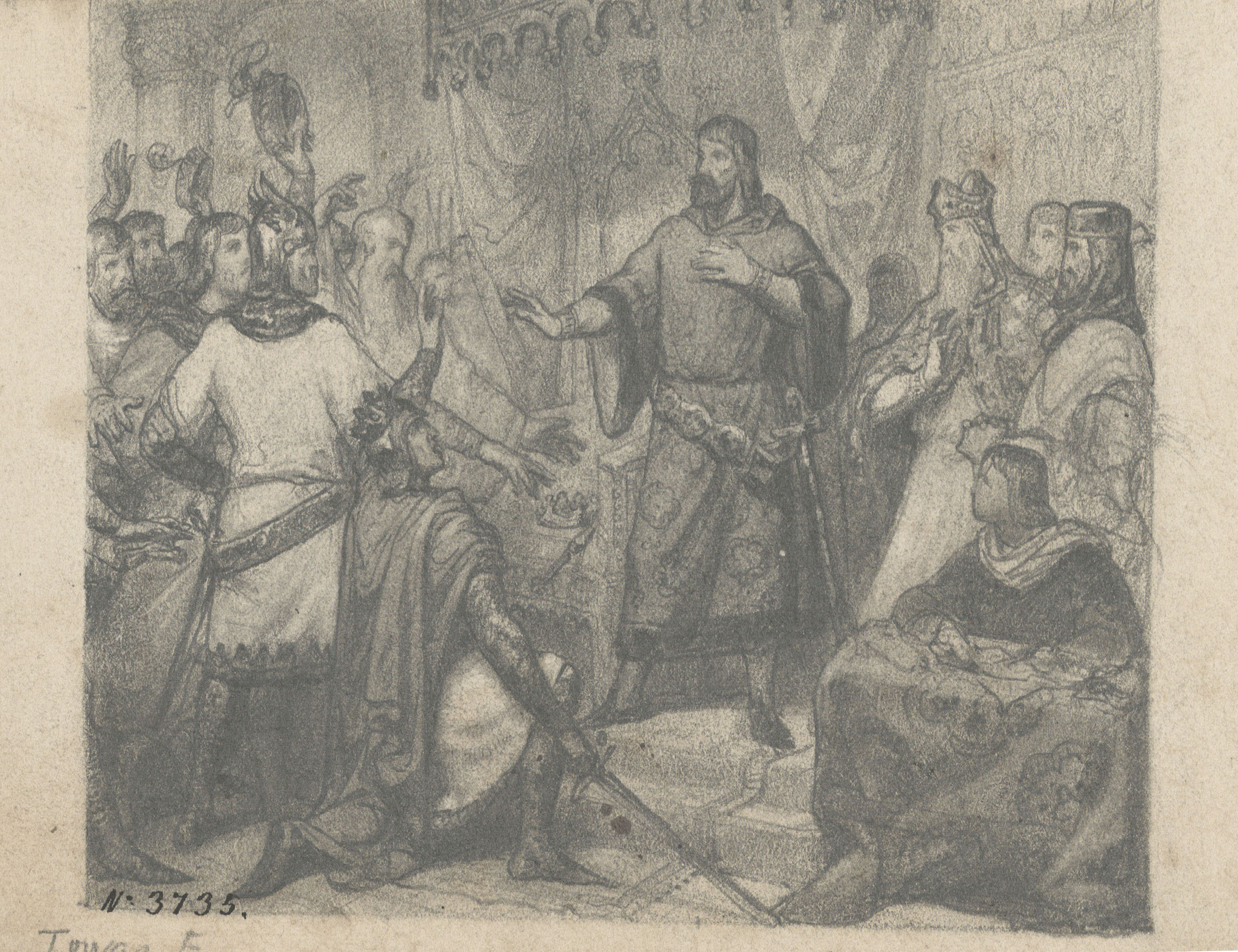 image for: Francesc Torras - Proclamació d&#039;Alfons VI de Lleó, després de la jura de Santa Gadea - Cap a 1860-1875