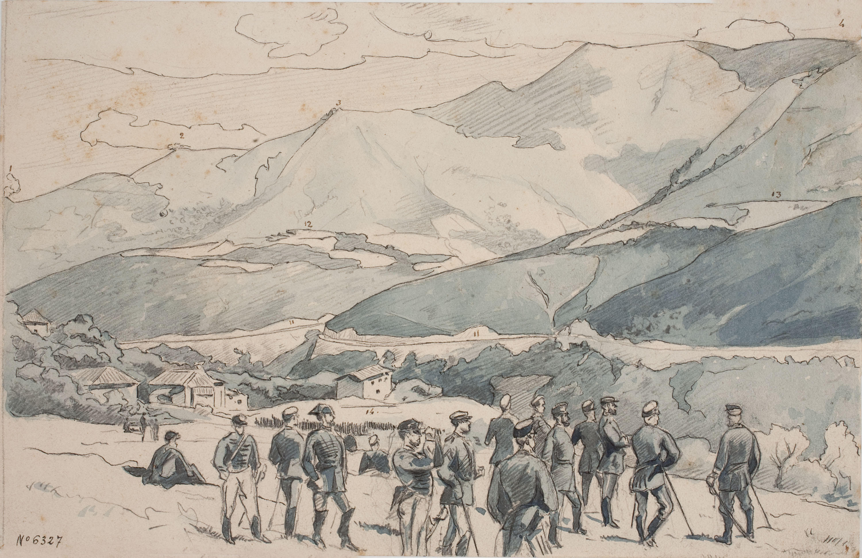 image for: Josep Lluís Pellicer - Vista de la batalla de Galdames des de Montellano - 1874