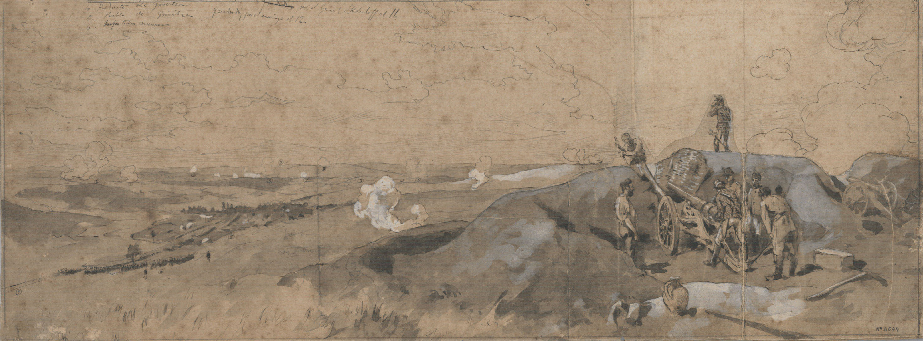 image for: Josep Lluís Pellicer - Posiciones de los turcos en Plewna - 1877