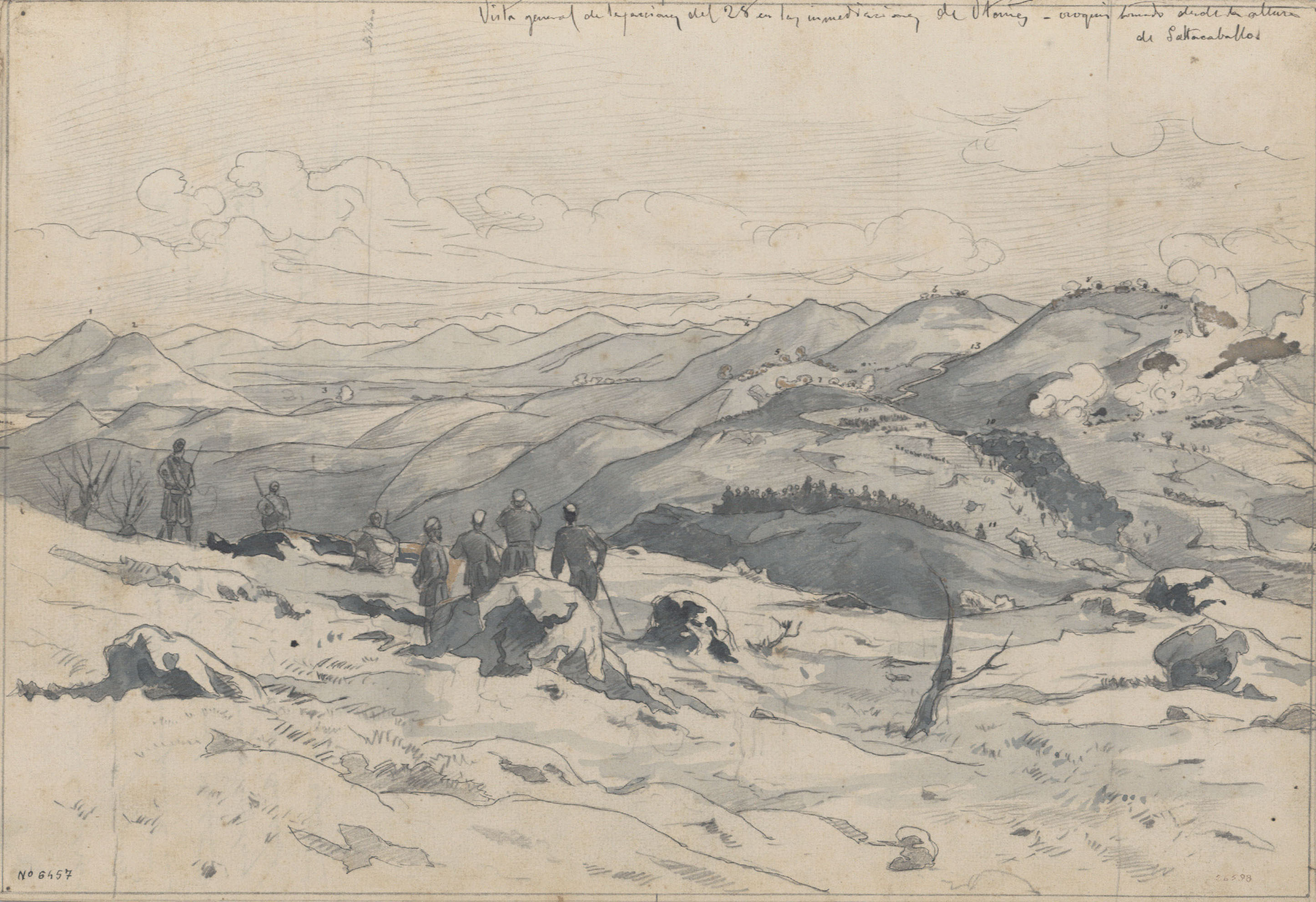 image for: Josep Lluís Pellicer - Vista general de las acciones del 28 en las inmediaciones de Otañes - Cap a 1874
